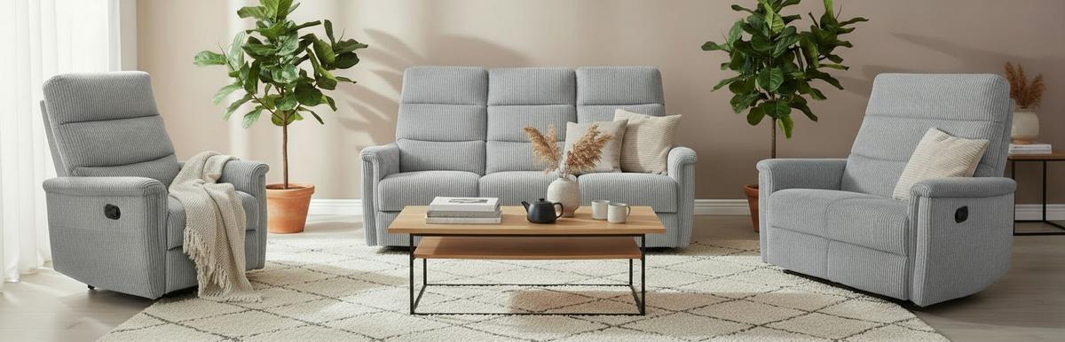 3-Sitzer-Sofa Xeno Hellgrau B: 184 cm - Hellgrau/Schwarz, Design, Textil/Metall (184/108/89cm) - Livetastic