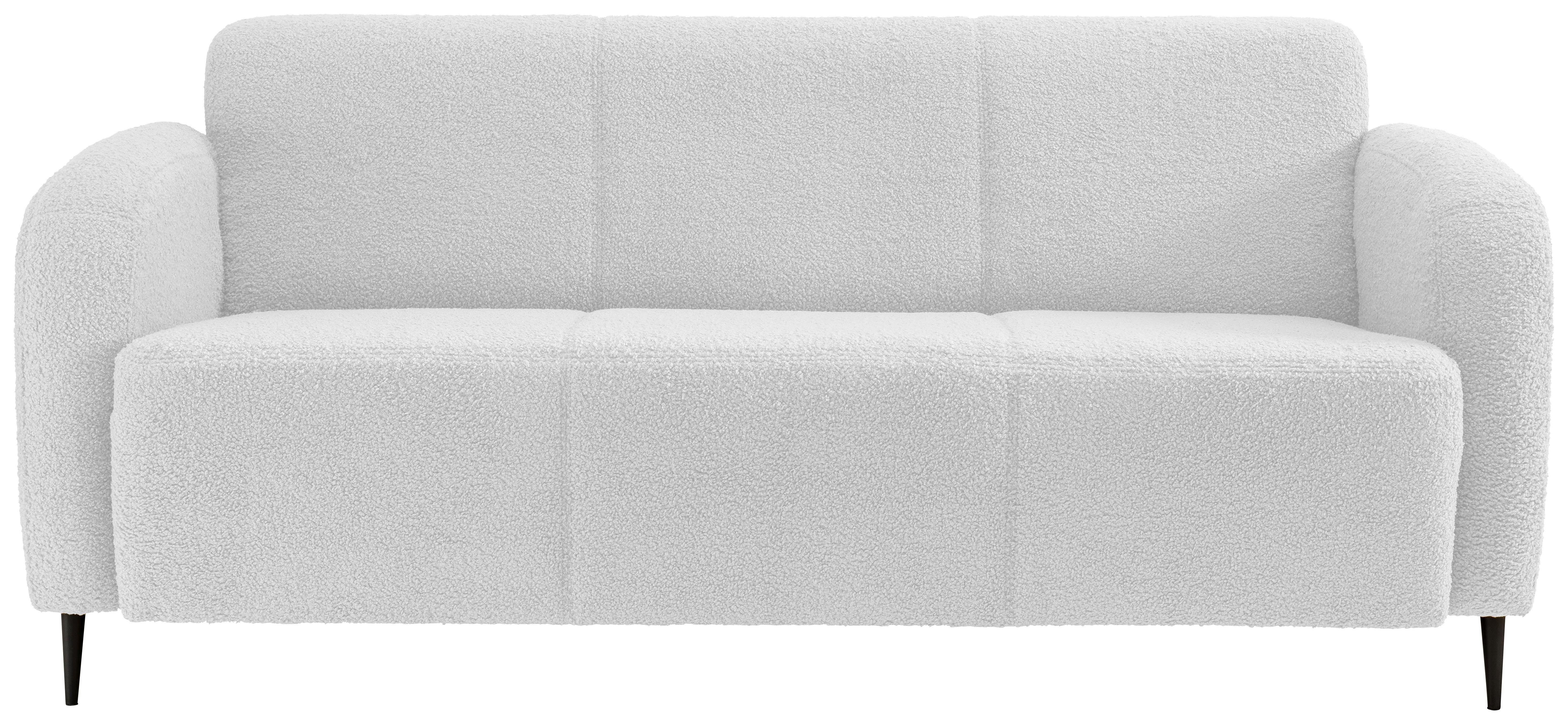 3-Sitzer-Sofa Marone Weiß Teddystoff - Schwarz/Weiß, MODERN, Textil (180/76/90cm) - Livetastic