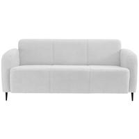 3-Sitzer-Sofa Marone Weiß Teddystoff - Schwarz/Weiß, MODERN, Textil (180/76/90cm) - Livetastic