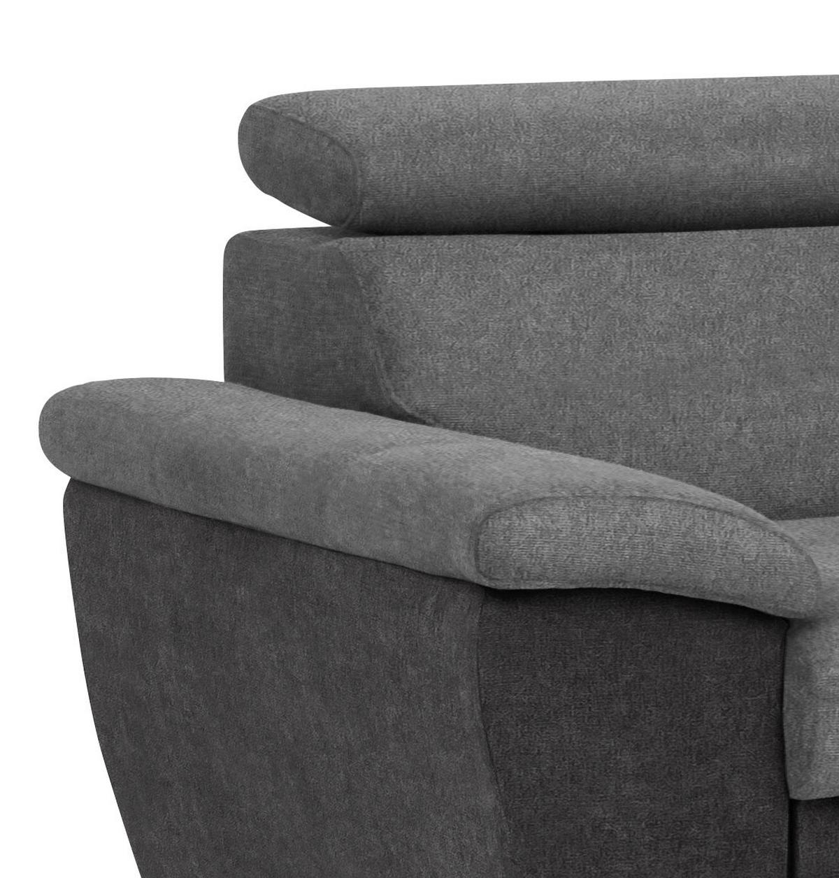 Ecksofa Mit Schlaffunktion Antero Und Bettkasten Grau - Chromfarben/Dunkelgrau, Design, Textil (262/216cm) - Livetastic