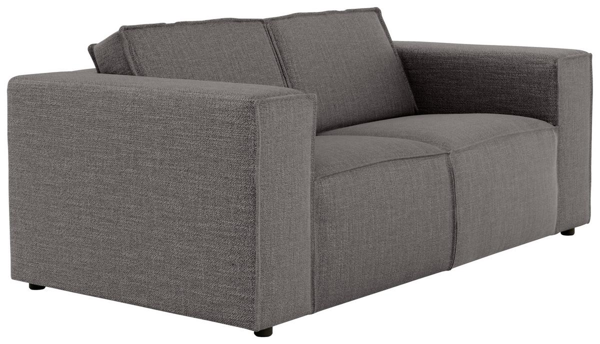 2-sitzer-sofa Dice Dunkelgrau - Dunkelgrau/Schwarz, MODERN, Textil (185/80/102cm) - MID.YOU
