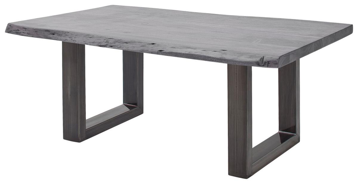 Couchtisch Holz Massiv Cartagena Grau/nickelfarben - Grau/Nickelfarben, MODERN, Holz/Metall (110/45/70cm)