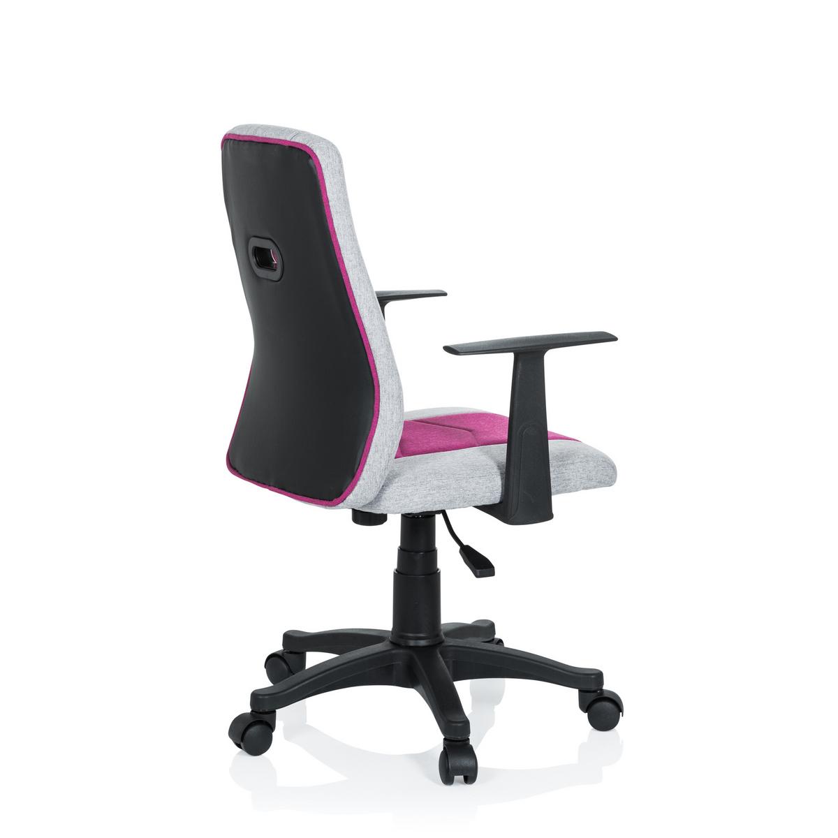 Jugenddrehstuhl Kiddy Extra Pink/grau - Pink/Schwarz, Basics, Kunststoff (55/95-105/45cm) - MID.YOU