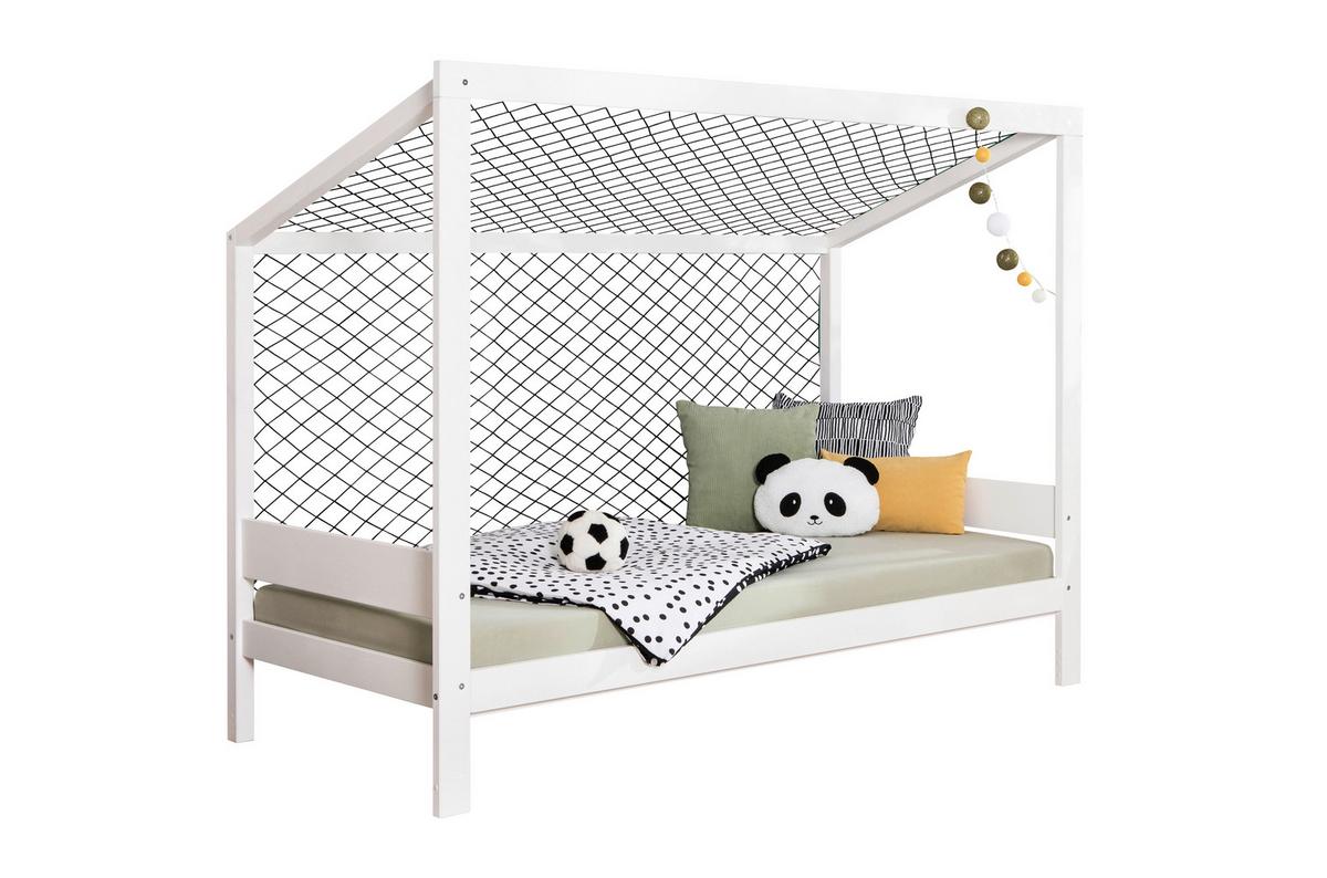 Bodenbett mit Rollrost 90x200 cm Weiß - Weiß/Naturfarben, MODERN, Holz (90/200cm) - MID.YOU