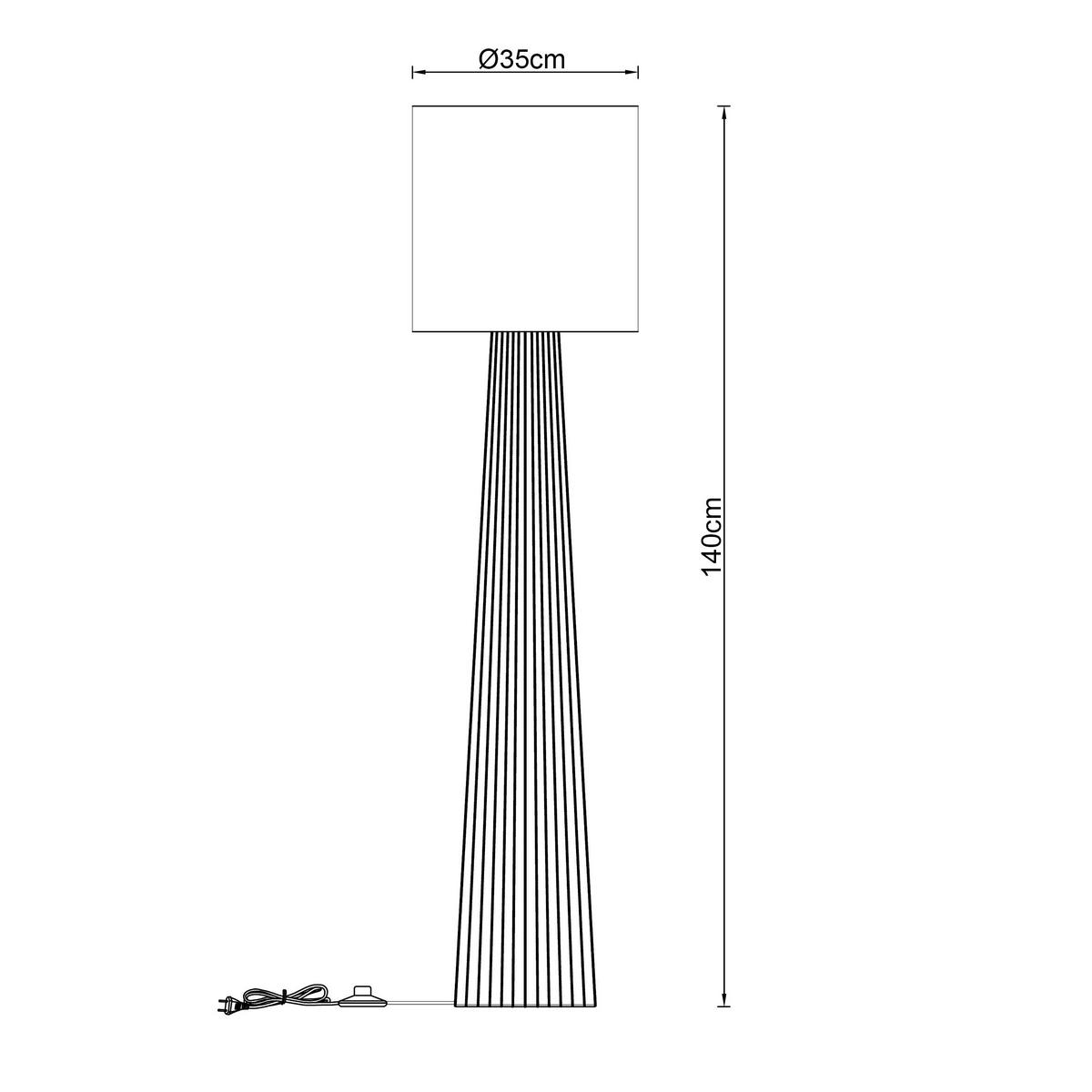STOJACIA LAMPA MOZU - hnedá/čierna, Modern, kov/textil (35/140cm) - Mömax