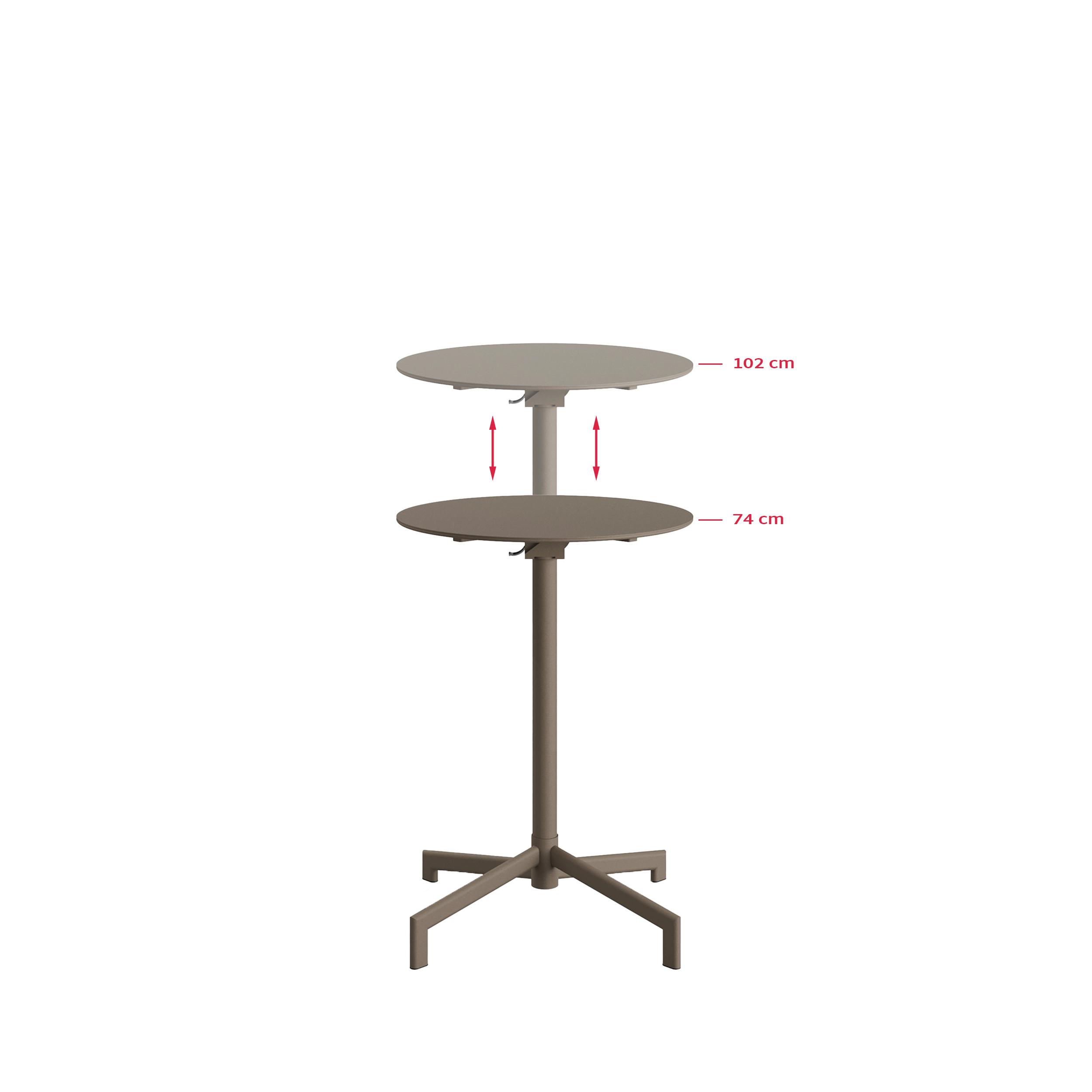 Garten-Bartisch Versa – Terrassen-/Stehtisch - Cappuccino, Basics, Metall (60/74/102cm)
