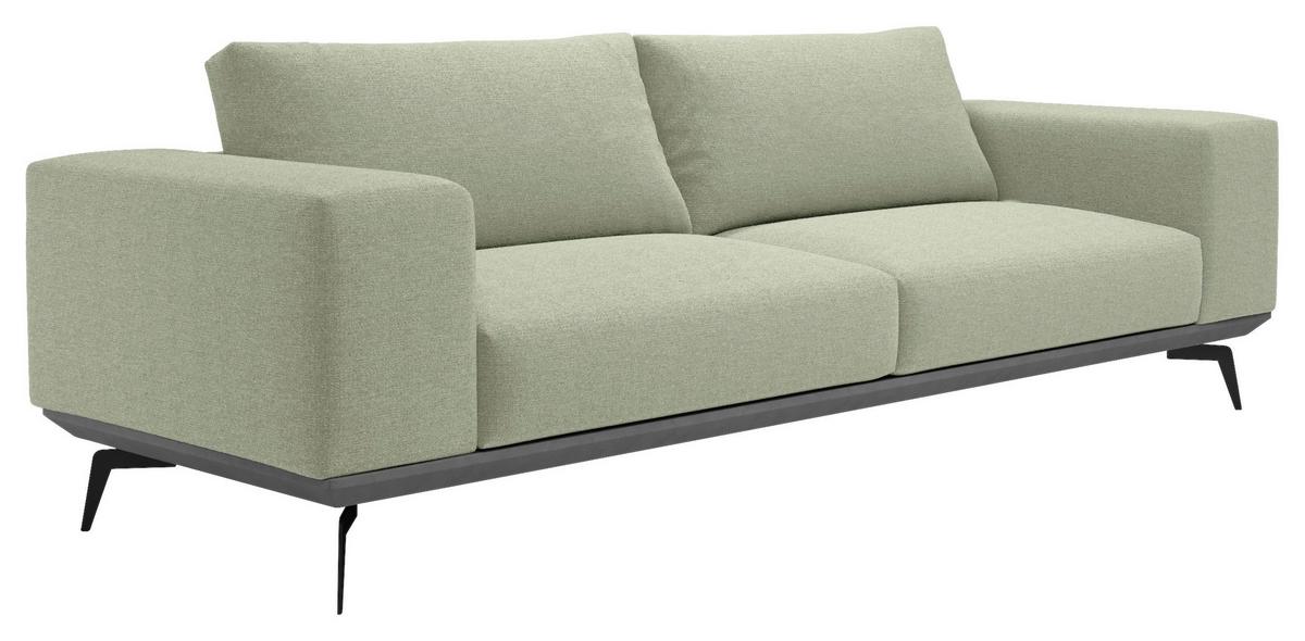 Dvojmiestna pohovka ALBERO, mätovozelená - čierna/mätovozelená, Design, kov/drevo (260/87/95cm) - MID.YOU
