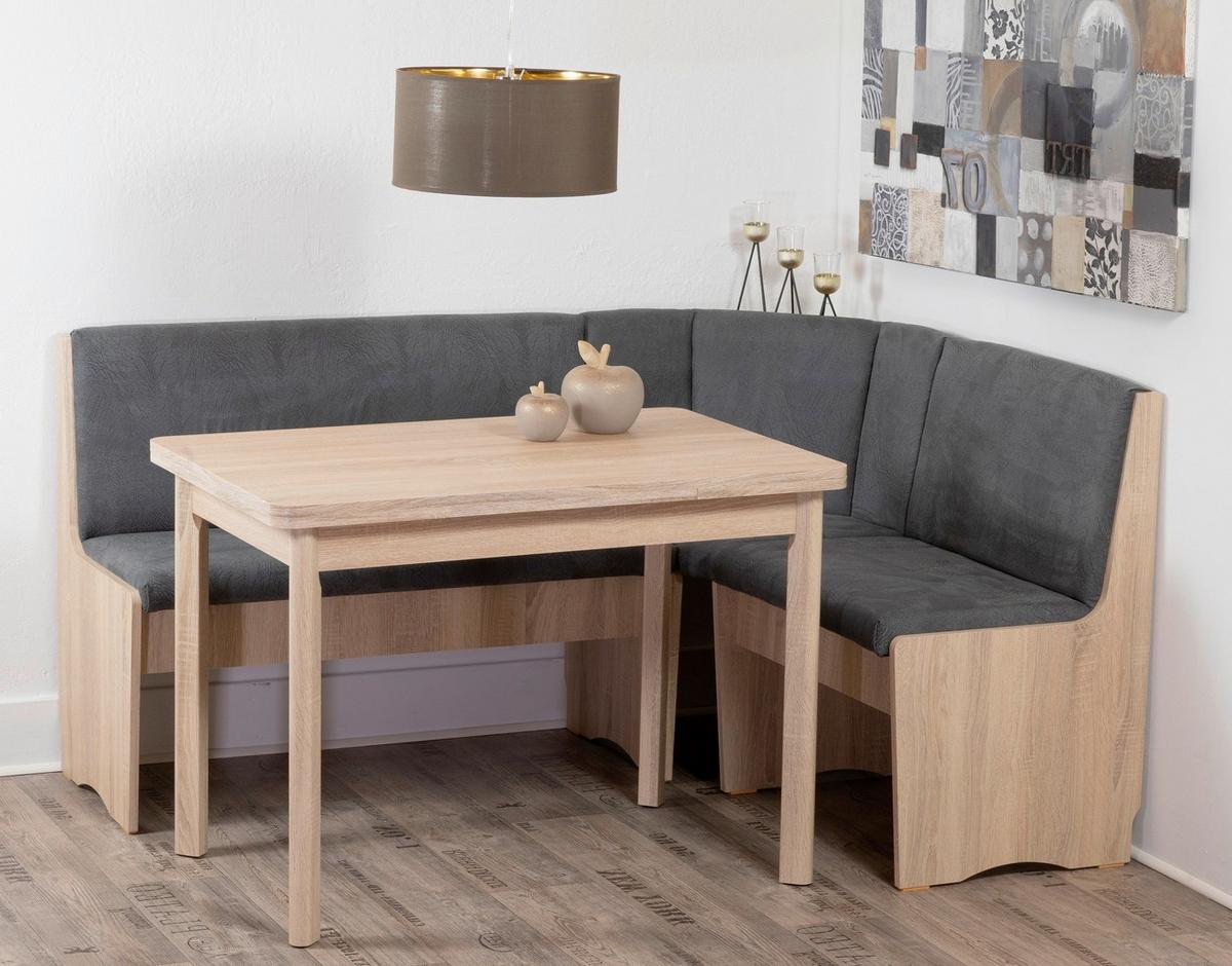 Eckbankgruppe Duisburg Peibso Titanic Grau/eiche D. B: 165cm - Grau/Sonoma Eiche, KONVENTIONELL, Holz/Holzwerkstoff (125/89/125cm) - MID.YOU