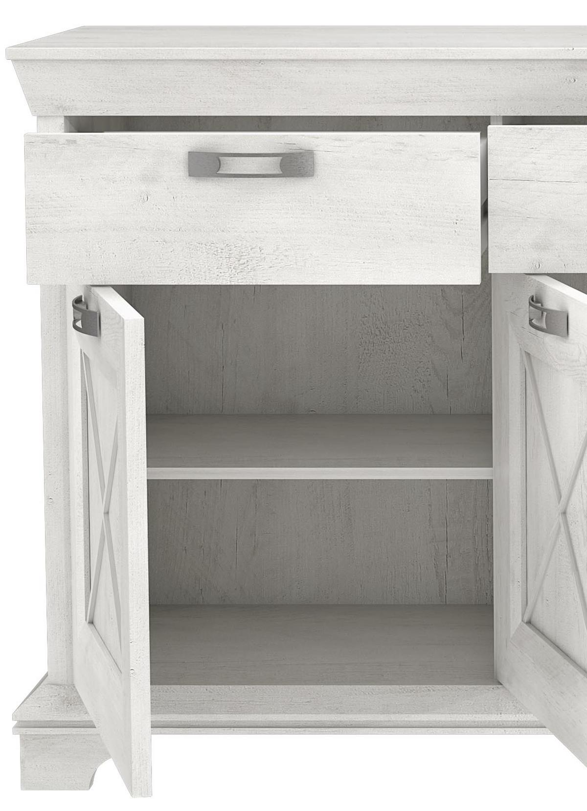 Sideboard B: 178,3 cm Kashmir, Pinienfarben/Weiß - Weiß/Pinienfarben, ROMANTIK / LANDHAUS, Holzwerkstoff/Kunststoff (178,3/95,9/48,2cm) - MID.YOU