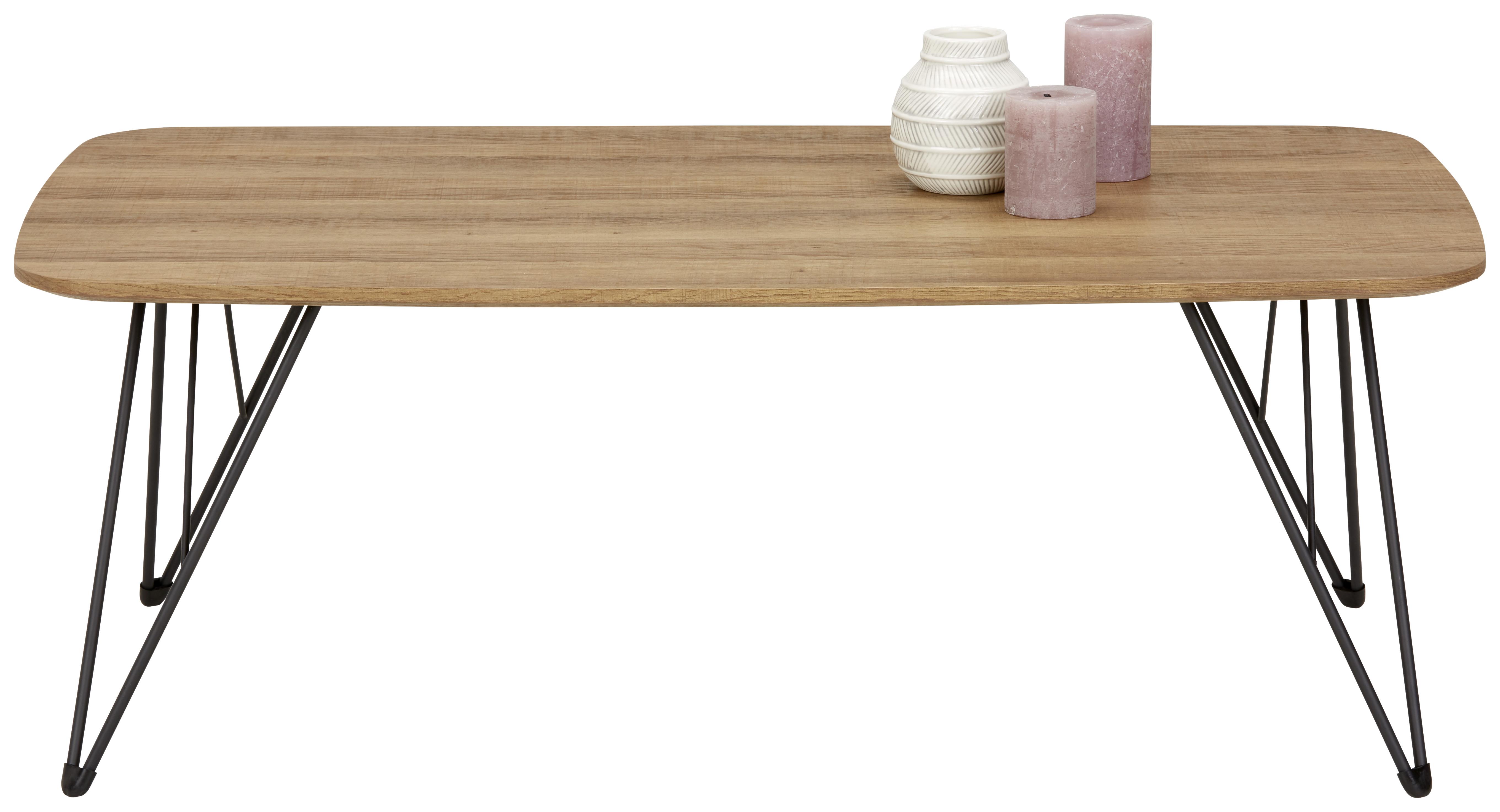 Konferenční stolek 110x60cm - černá/barvy dubu, Moderní, kov/kompozitní dřevo (110/40/60cm) - Based