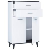 Highboard Lindas Weiß B: 60 cm - Eiche dunkel/Eichefarben, MODERN, Holzwerkstoff (60/97/28cm) - MID.YOU