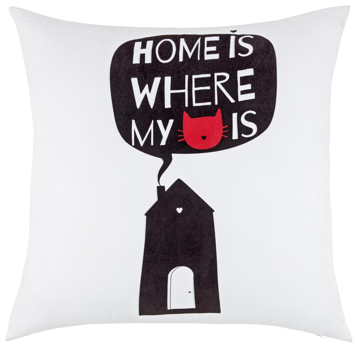 DEKORAČNÍ POLŠTÁŘ S NÁPISEM - šedá/bílá, textil (45/45cm) - Modern Living