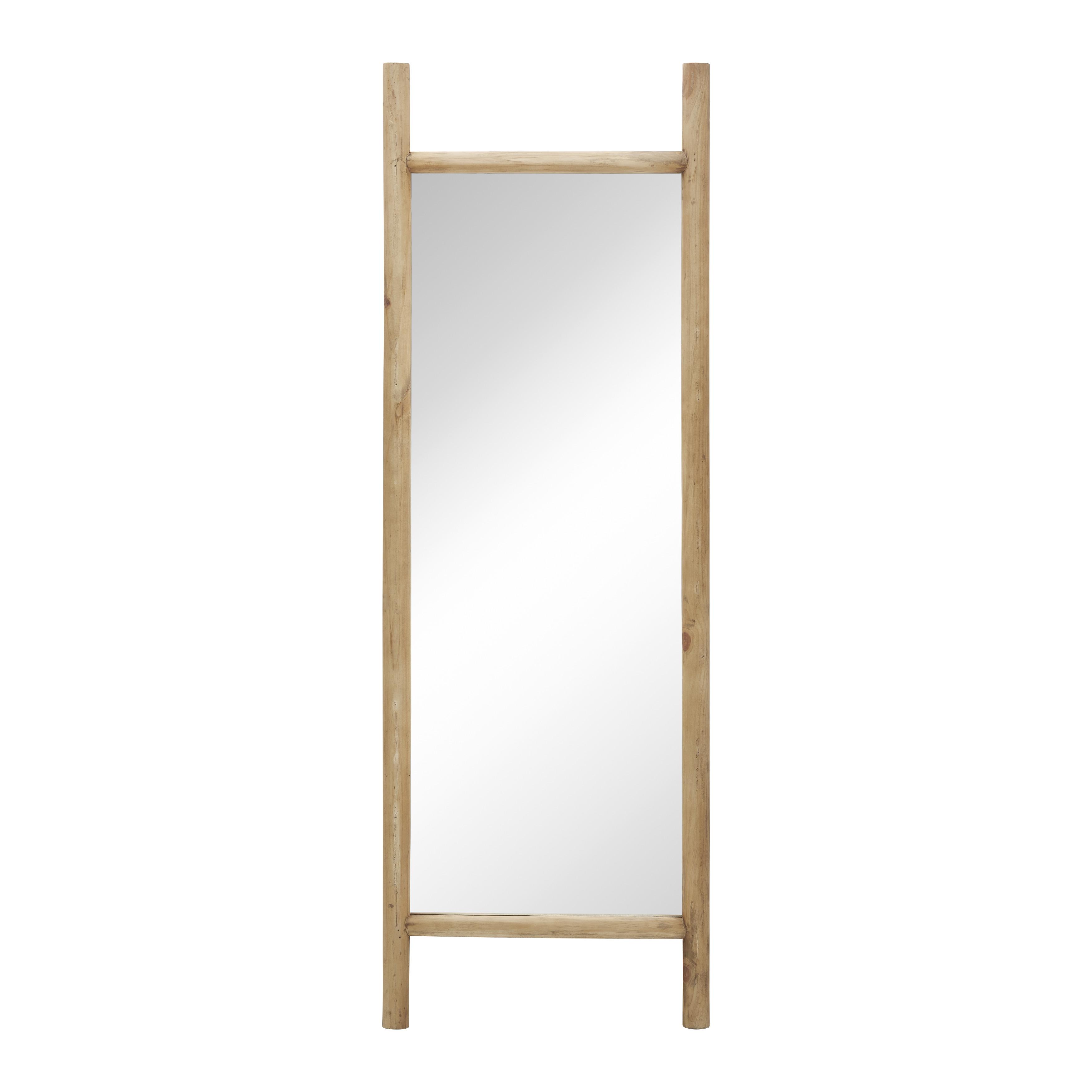 Zrkadlo masív JASMIN - prírodná farba, Modern, drevo/sklo (57/170/5cm) - Livetastic