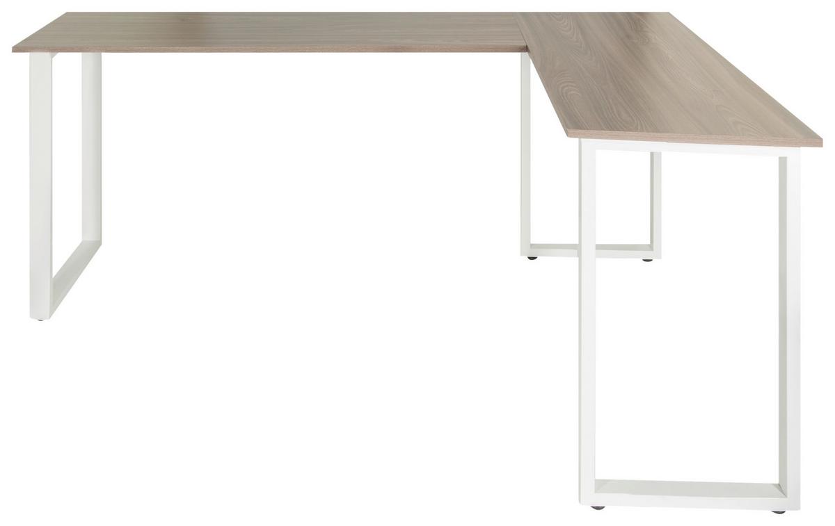 Eckschreibtisch Workspace Basic I - Weiß/Grau, Basics, Holzwerkstoff/Metall (165/120/75cm) - MID.YOU