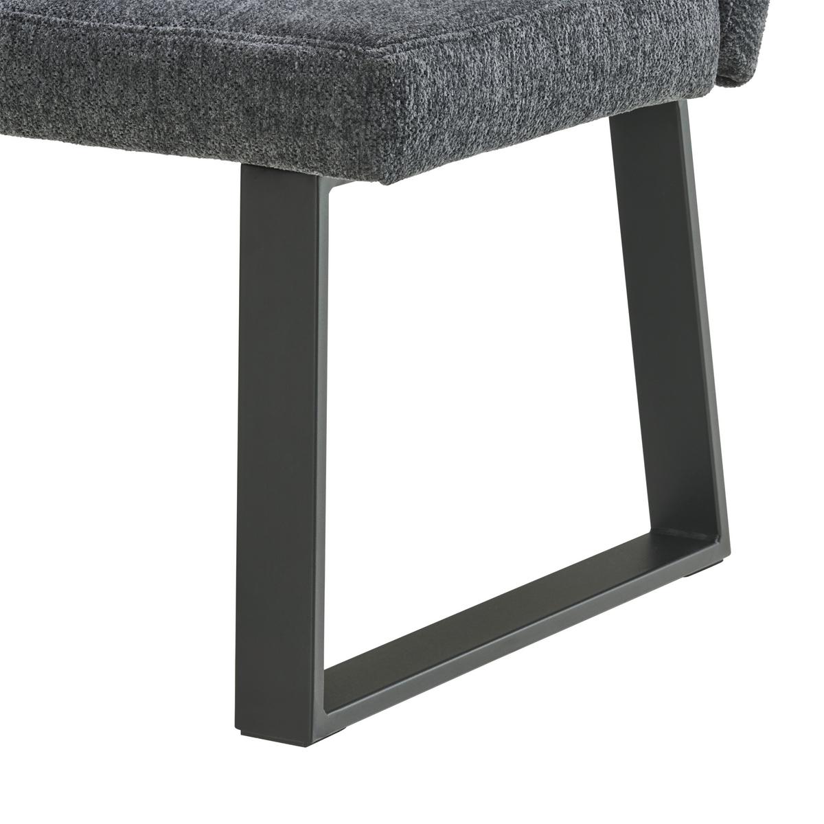 Eckbank Rico Dunkelgrau, Schenkel 152x191cm - Dunkelgrau/Schwarz, LIFESTYLE, Textil/Metall (152/191cm) - MID.YOU