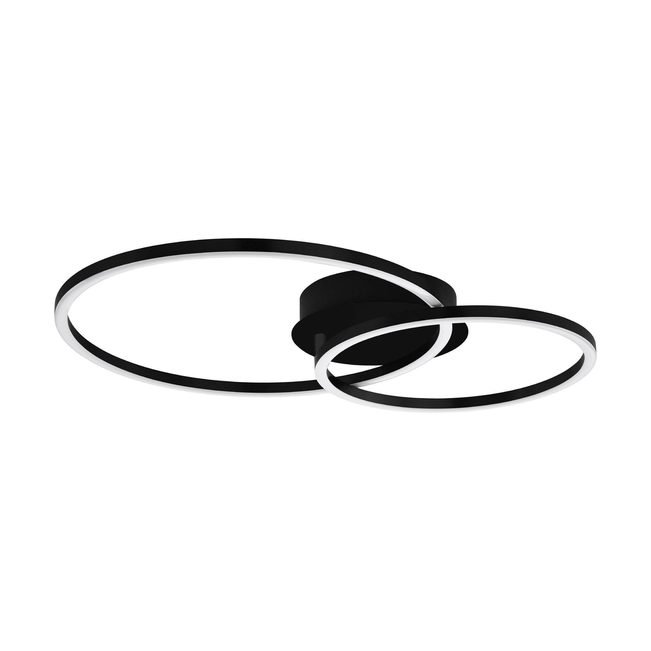 LED-Deckenleuchte 75758 Mottafollone - Schwarz/Weiß, Design, Kunststoff/Metall (41,5/29/6,5cm) - Eglo