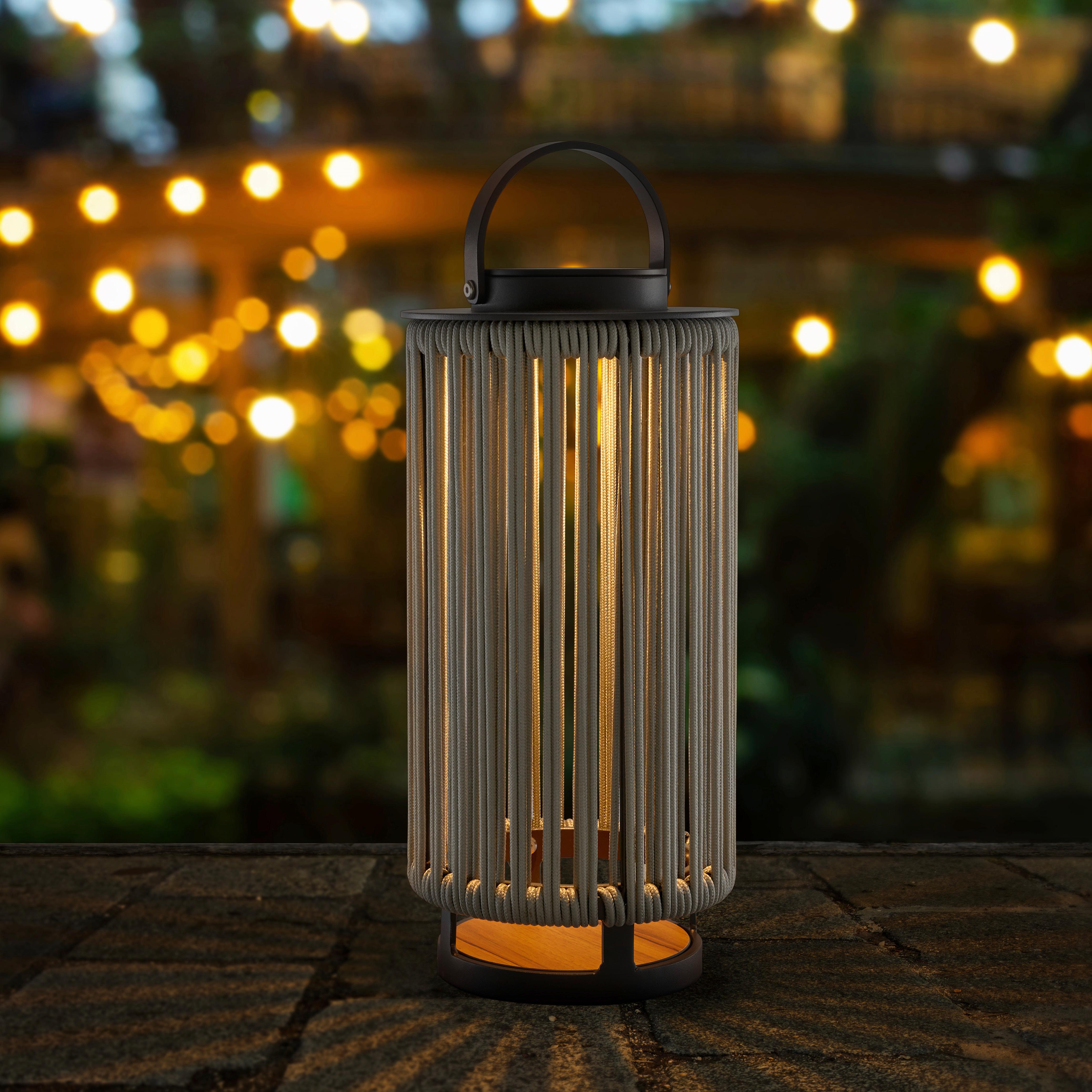 Solárne svietidlo MADONNA sivé - svetlosivá, Modern, kov/textil (22/45/22cm) - Bessagi Garden