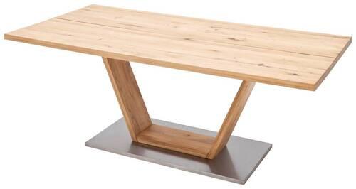 Esstisch Eiche Greta 180x90 cm mit Geteilter Tischplatte - Eichefarben, Design, Holz/Holzwerkstoff (180/90/77cm) - Livetastic