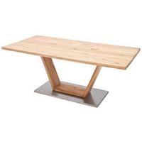 Esstisch Eiche Greta 220x100cm mit Geteilten Platten - Eichefarben, Design, Holz/Holzwerkstoff (220/100/78cm) - Livetastic