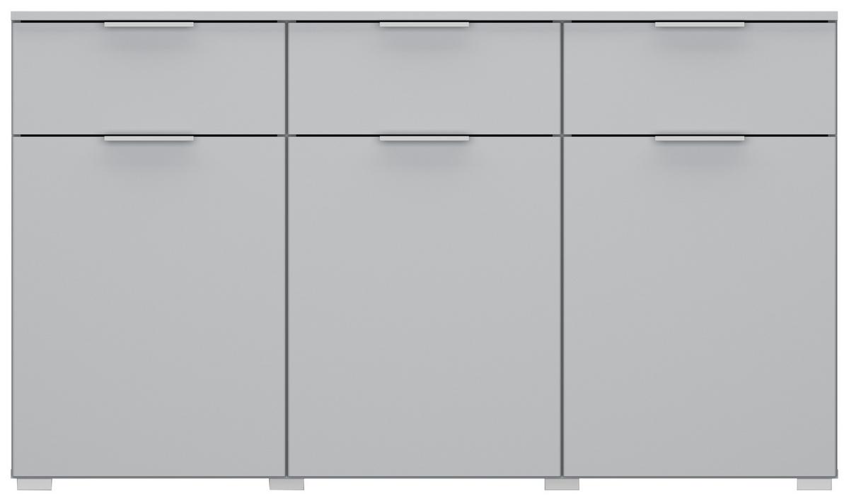 Kommode Mit Soft-Close B: 140 cm Alabama, Seidengrau - Hellgrau/Alufarben, MODERN, Holzwerkstoff (140/81/42cm)