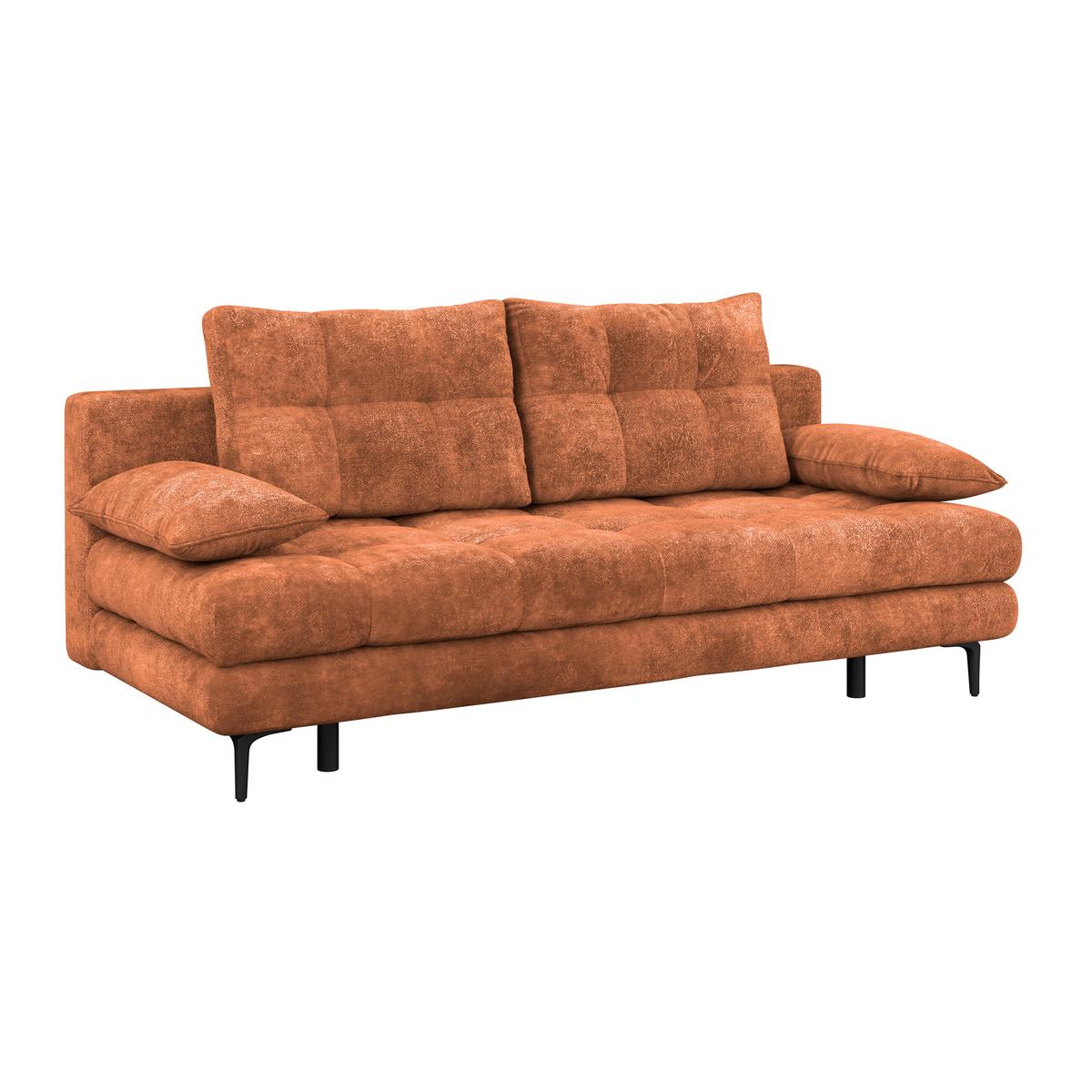 Schlafsofa Perla Terracotta B: 203 cm - Terracotta/Schwarz, KONVENTIONELL, Textil (203/94/96cm)