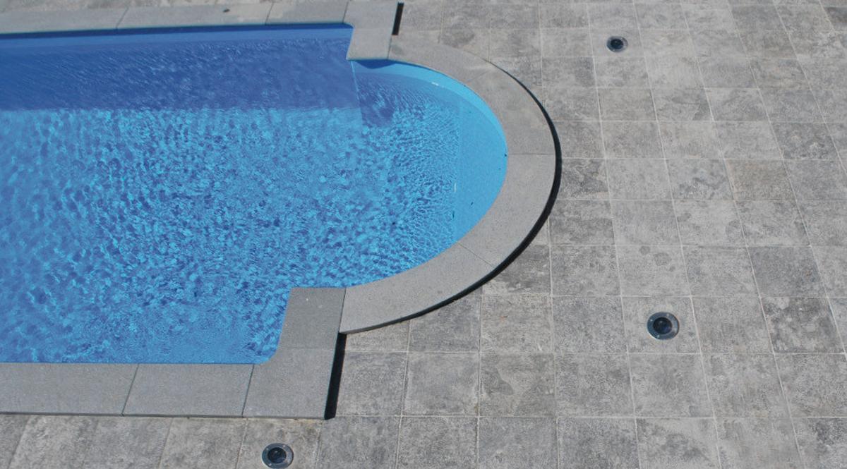 Poolumrandung Granit Padang Dark 2,5m - Dunkelgrau, Basics, Naturmaterialien