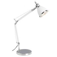 Schreibtischlampe Octavia Chromfarben/Weiß Flexarm - Chromfarben/Weiß, Basics, Metall (47,5/50/21cm) - Brilliant