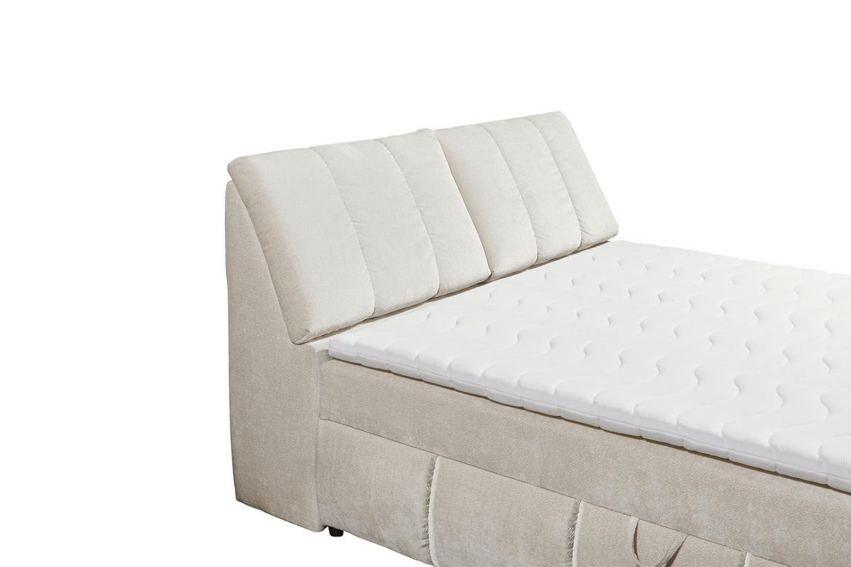Boxbett Mit Topper & Bettkasten 160x200 Valencia - Beige/Schwarz, MODERN, Holzwerkstoff/Textil (160/200cm) - MID.YOU