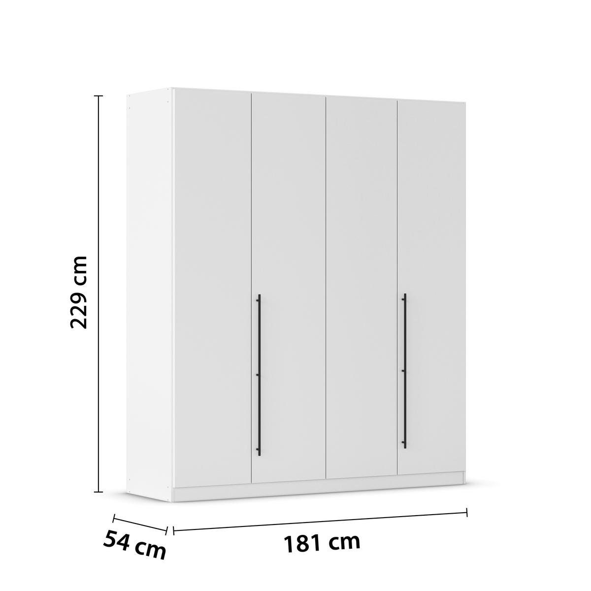 Kleiderschrank Safari B: 181 cm - Weiß/Grau, KONVENTIONELL, Holzwerkstoff (181/229/54cm)