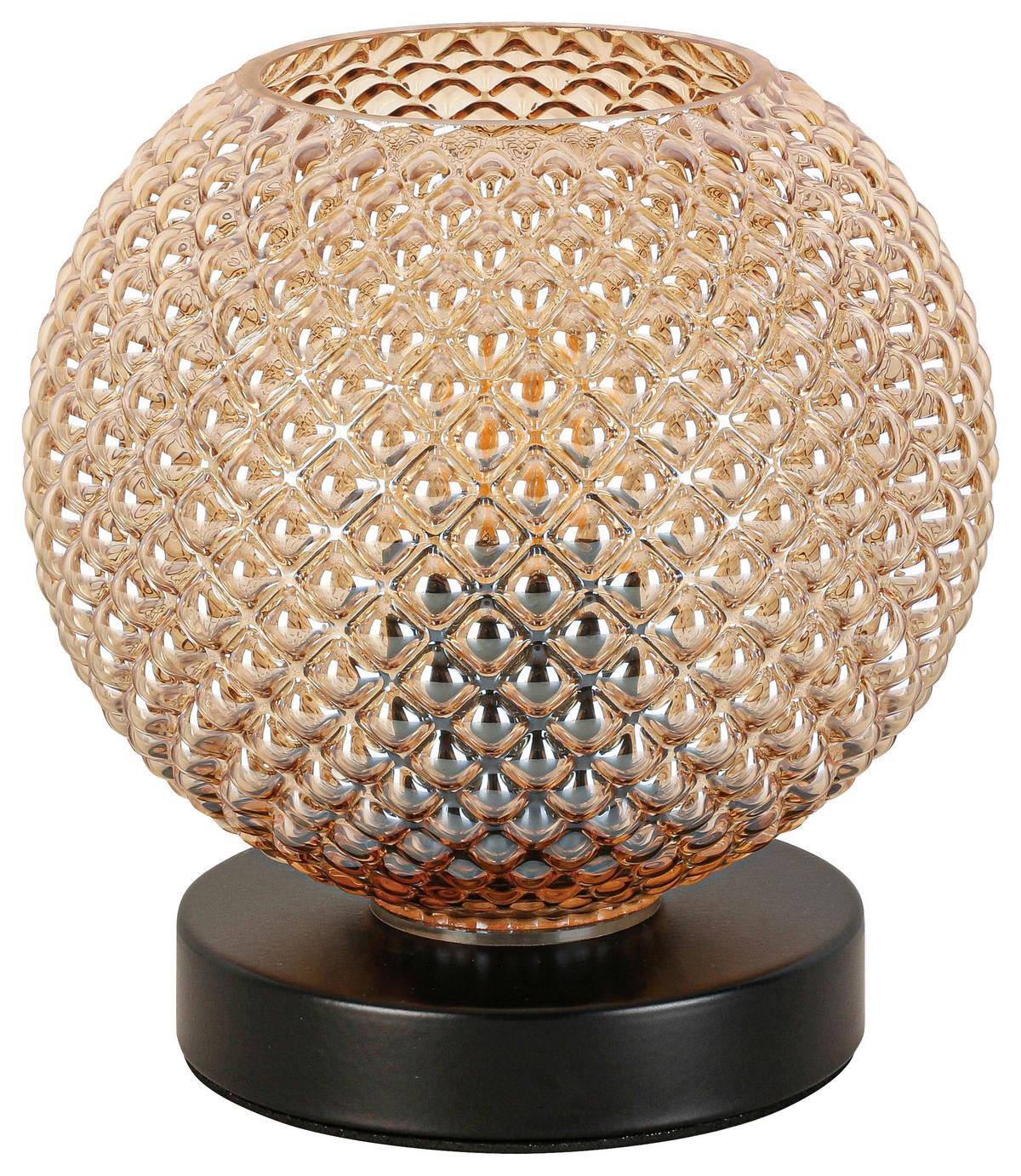 STOLNÁ LAMPA GUDI - čierna/jantárová, Modern, kov/plast (16/16,5cm) - Modern Living