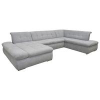 Wohnlandschaft Moric Mit Schlaffunktion Grau Mikrofaser - Chromfarben/Grau, KONVENTIONELL, Textil (172/353/216cm) - MID.YOU