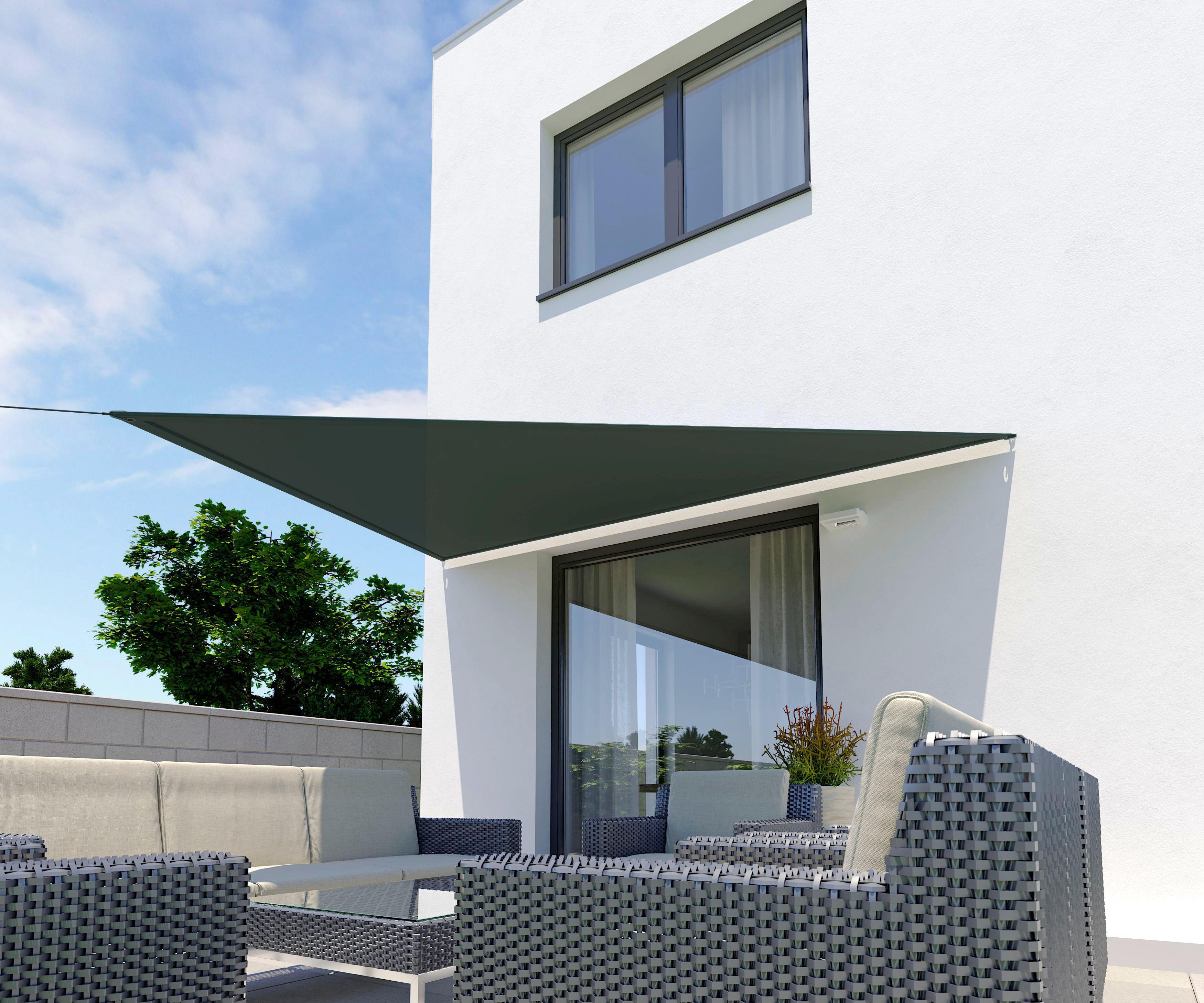 Napvitorla Háromszög Alakú - Antracit, modern, Textil (360/360cm)