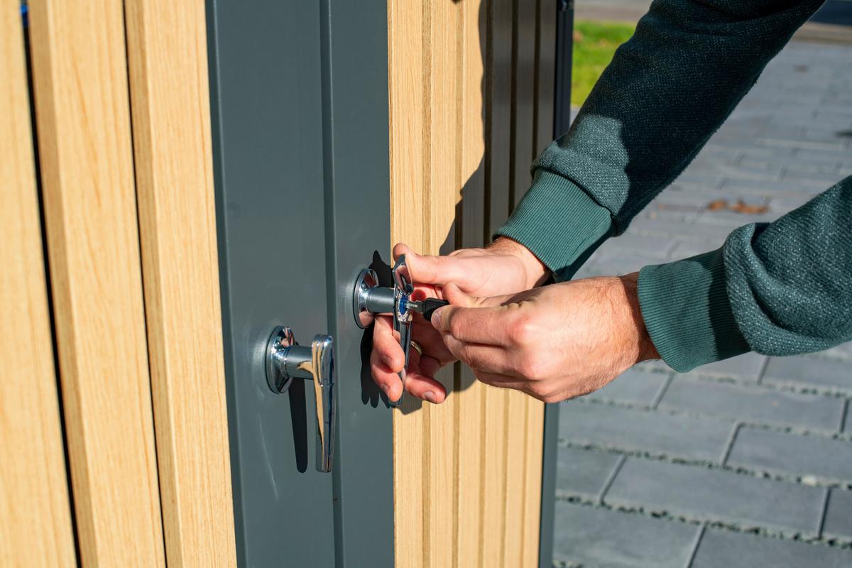 Mülltonnenbox Mülltonnenbox 2-Fach 240 Liter - Anthrazit/Naturfarben, Basics, Metall (84/125/134cm)