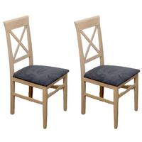 Stuhl-set Madrano Grau/s. Eiche B: 44 Cm - Grau/Sonoma Eiche, KONVENTIONELL, Holz/Textil (44/93/46cm) - MID.YOU