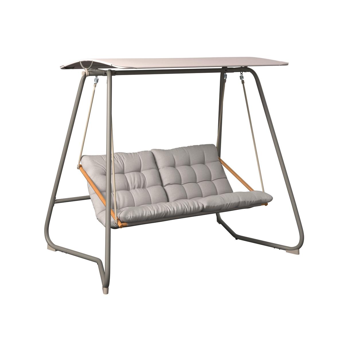 HOLLYWOODSKA HOJDAČKA CARINA - sivá/farba tíku, Modern, kov/textil (214/154/202cm) - Mömax