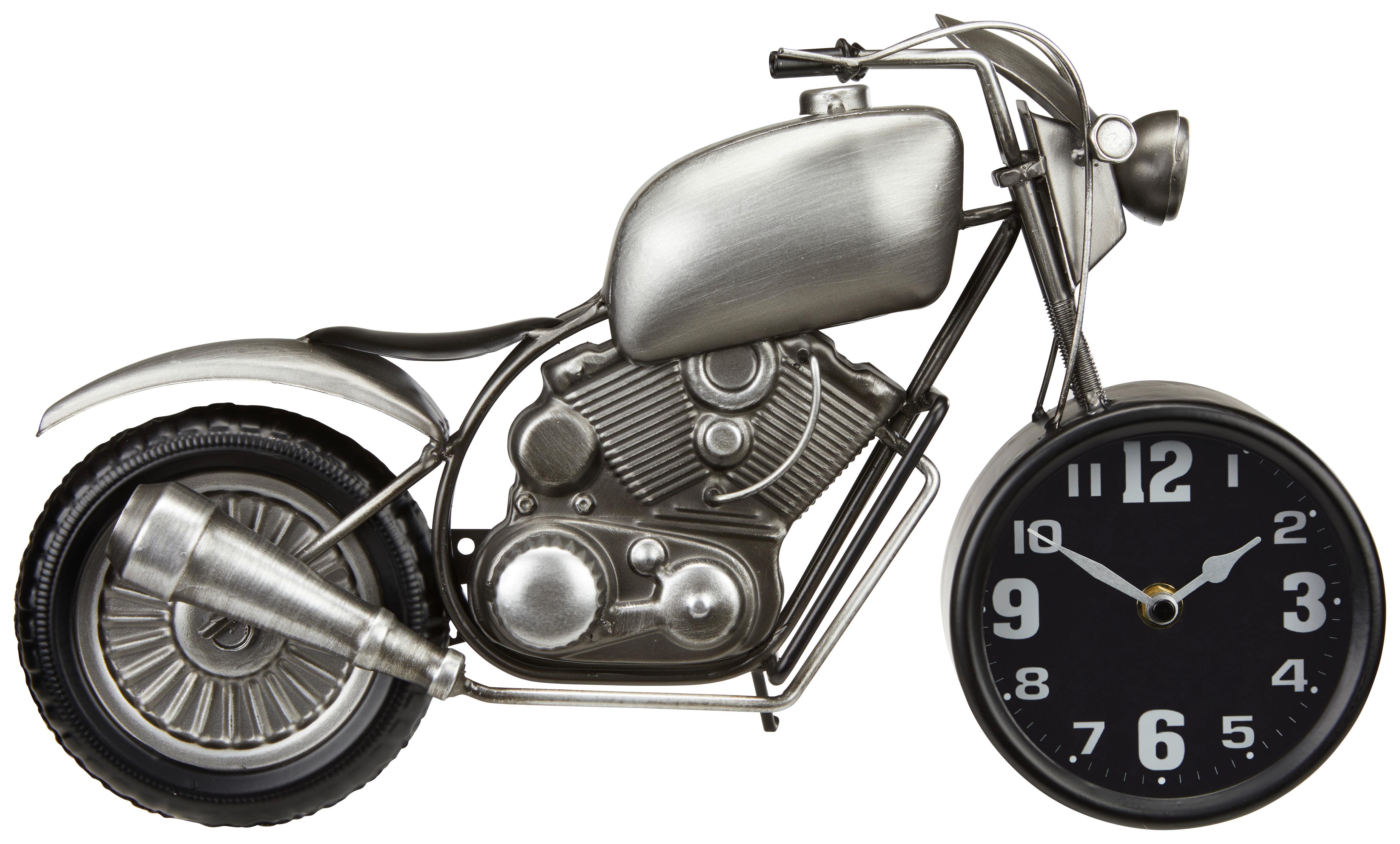 Tischuhr Chopper 1 - Silberfarben/Schwarz, Design, Glas/Holzwerkstoff (44/13,5/23cm) - Luca Bessoni