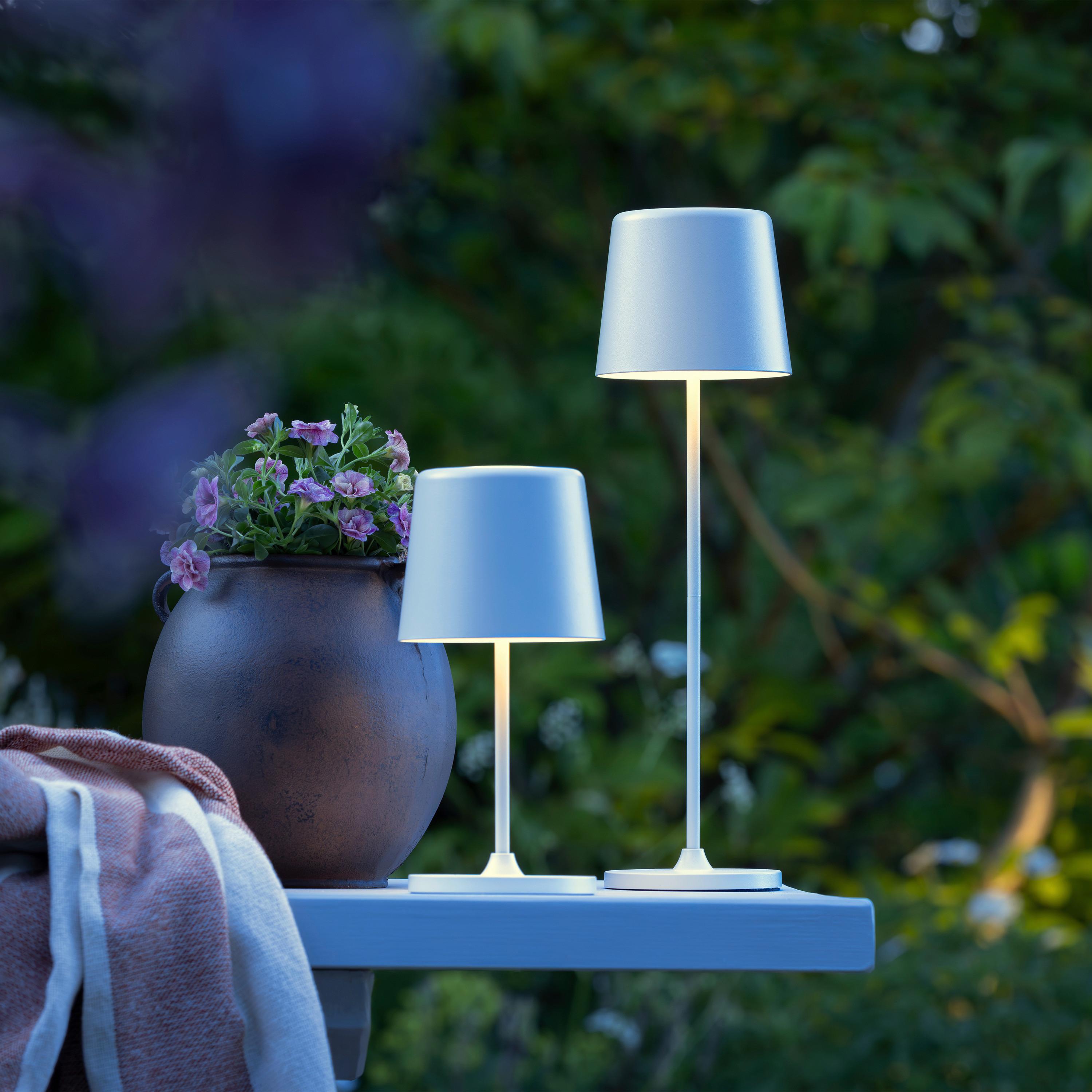 Tischlampe Kaami dimmbar Weiß - Weiß, Design, Kunststoff/Metall (10/37cm) - Brilliant