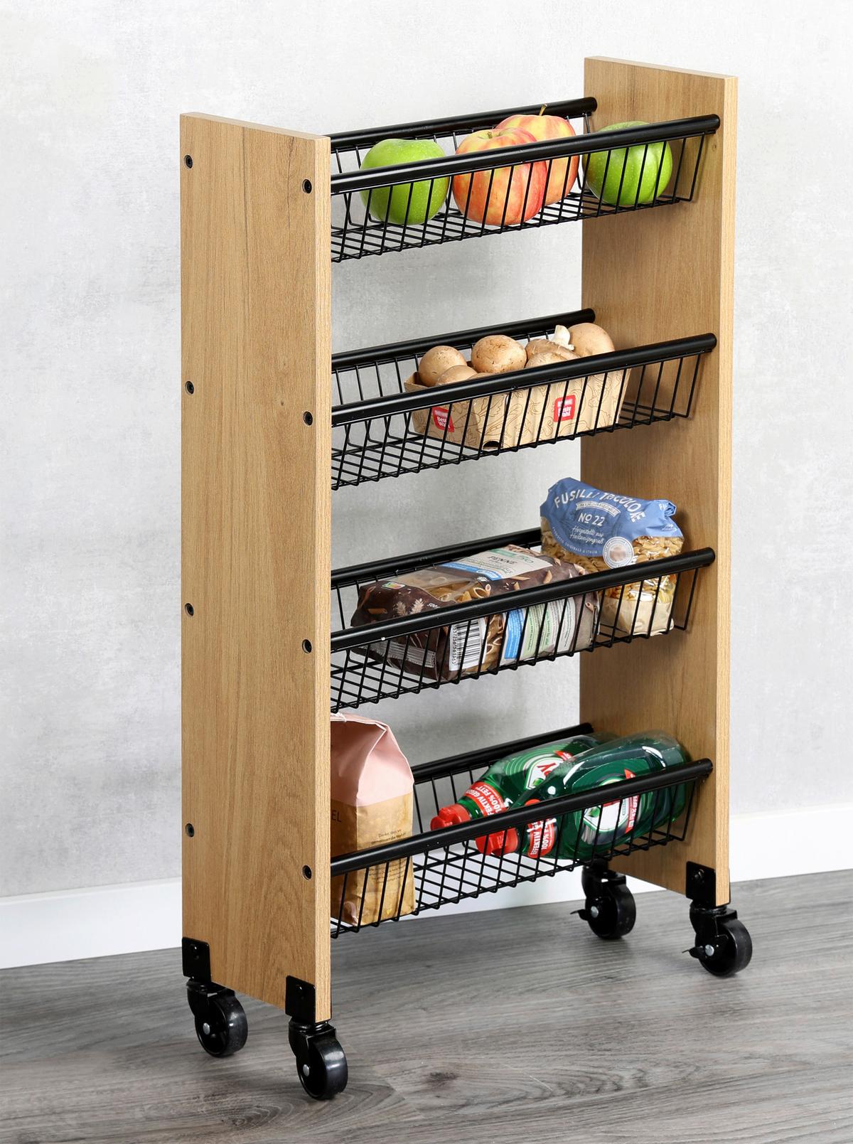 ALLZWECKWAGEN Metall/Holz B: 17cm - Basics, Holzwerkstoff/Metall (17/77/45cm) - Kesper