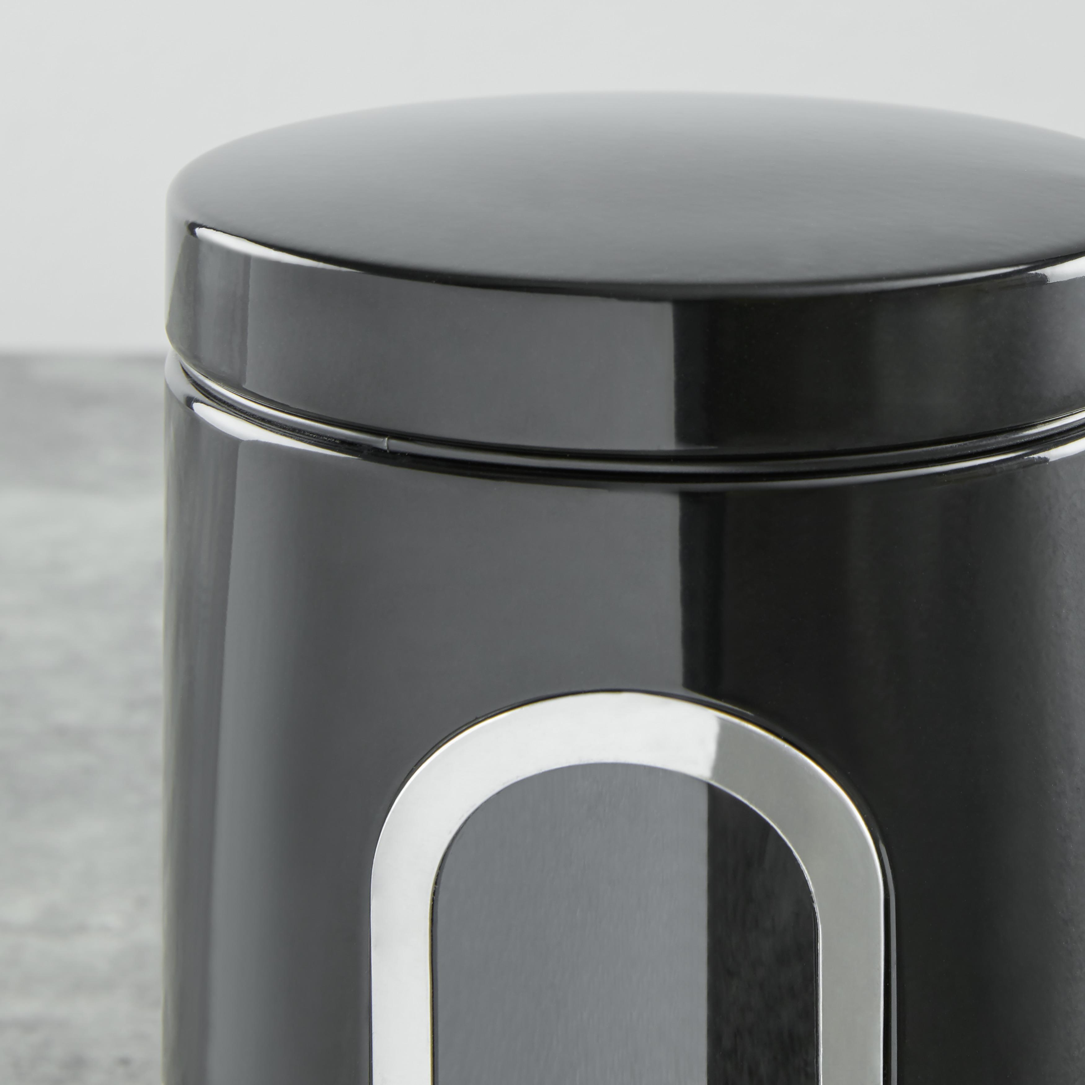 Vorratsdosen 3er-Set Auslaufsicher - Schwarz, Trend, Metall (17,5cm) - Echtwerk