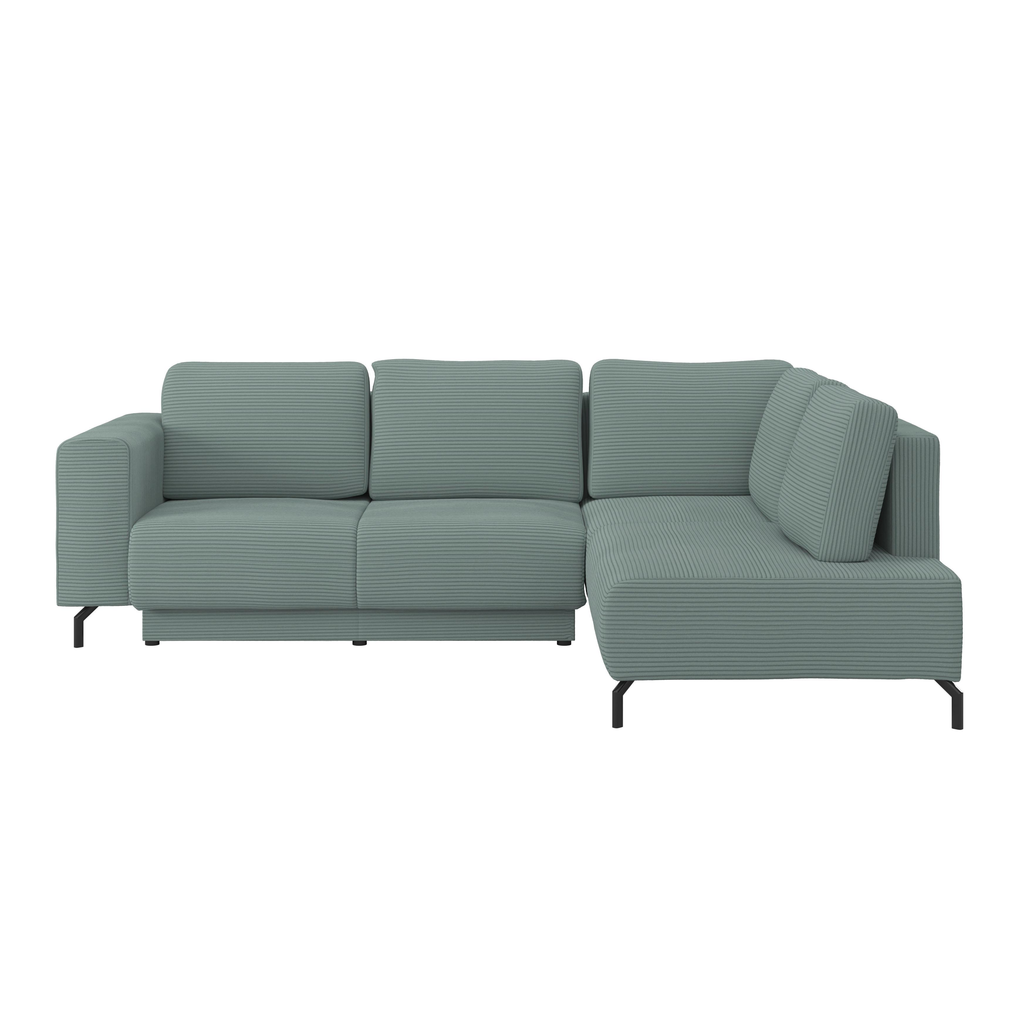 Ecksofa Mit Schlaffunktion Und Bettkasten Veni, Mintgrün - Schwarz/Graugrün, MODERN, Textil (272/210cm) - Ondega