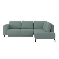Rohová sedačka VENI, pravá, sivozelený menčester - čierna/sivozelená, Modern, textil (272/210cm) - Ondega