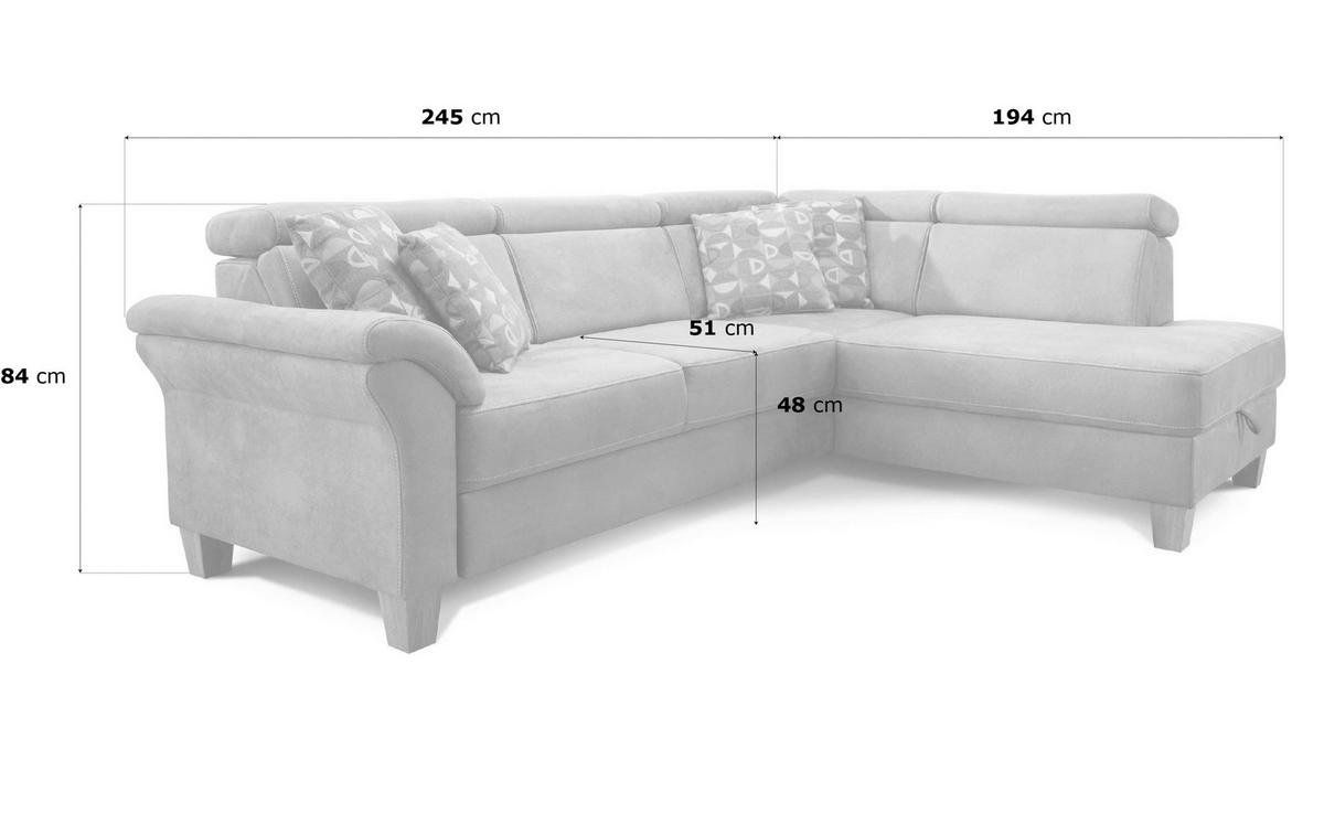 Ecksofa Arngast mokka, 245x194 cm - Eichefarben/Beige, KONVENTIONELL, Textil (245/194cm) - Sit & More