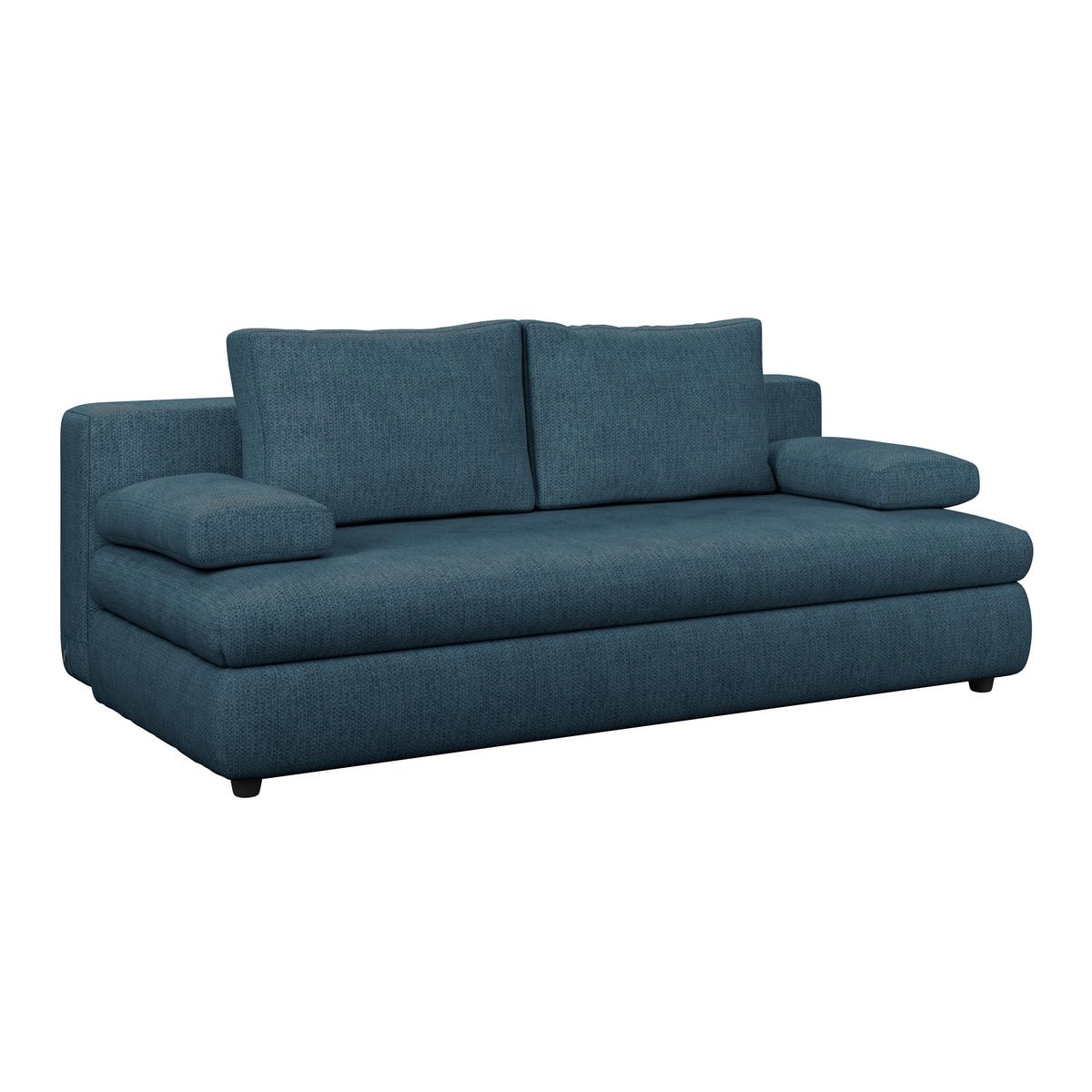3-Sitzer-Sofa Mit Schlaffunktion Olso Blau - Blau, Trend, Holz/Kunststoff (205/72/100cm)