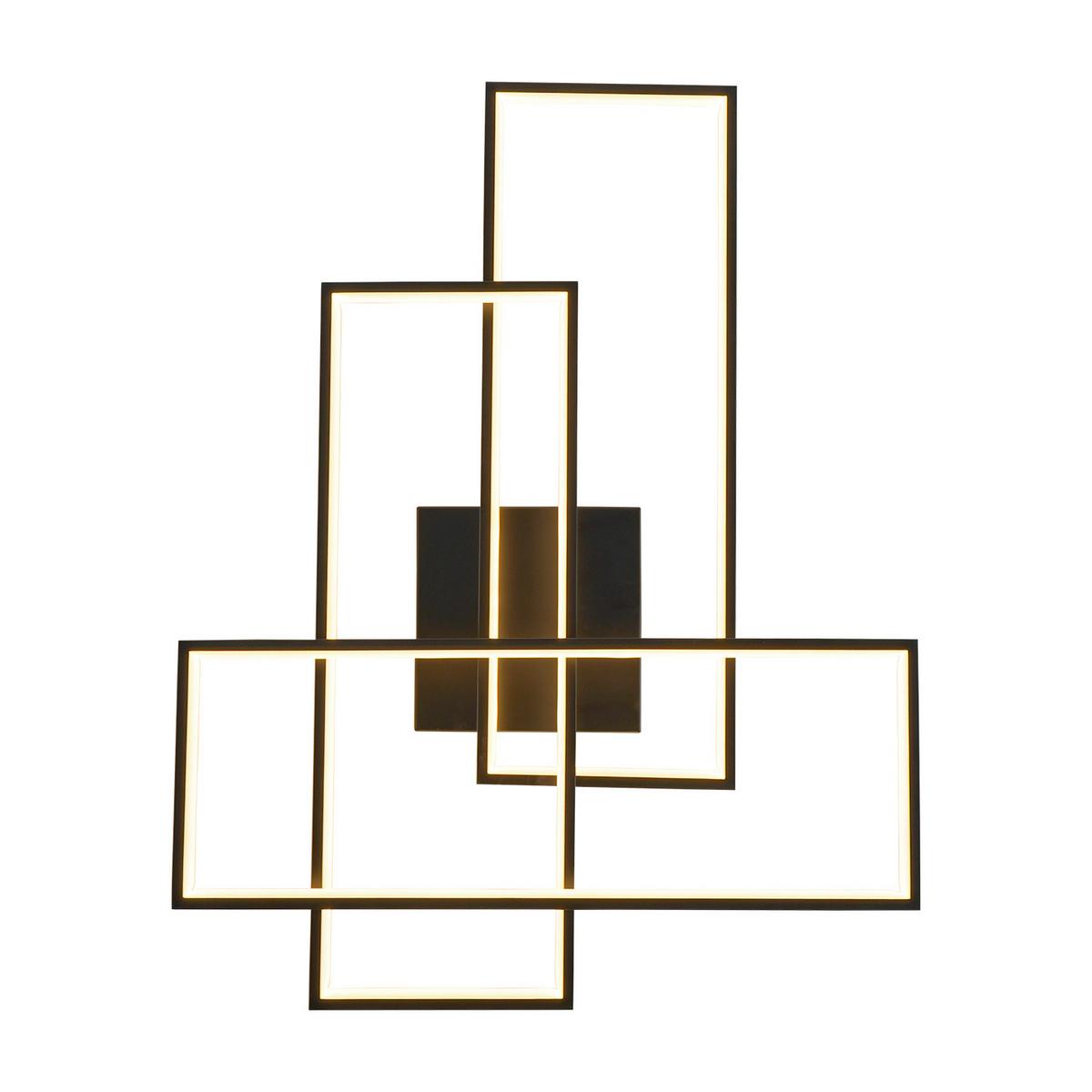 Led-wandleuchte Squid Schwarz Hg L: 50 Cm - Schwarz Hochglanz, Design, Metall (50/65/10cm)