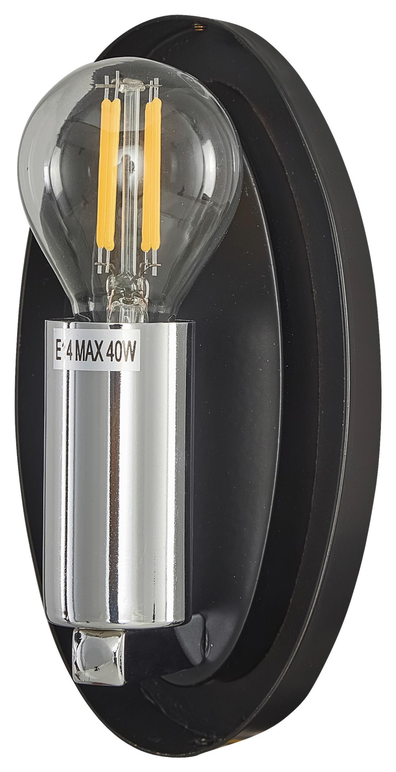 Wandleuchte Mabell - Chromfarben/Schwarz, Basics, Glas/Metall (20,8/27,5/12,8cm) - MAYTONI
