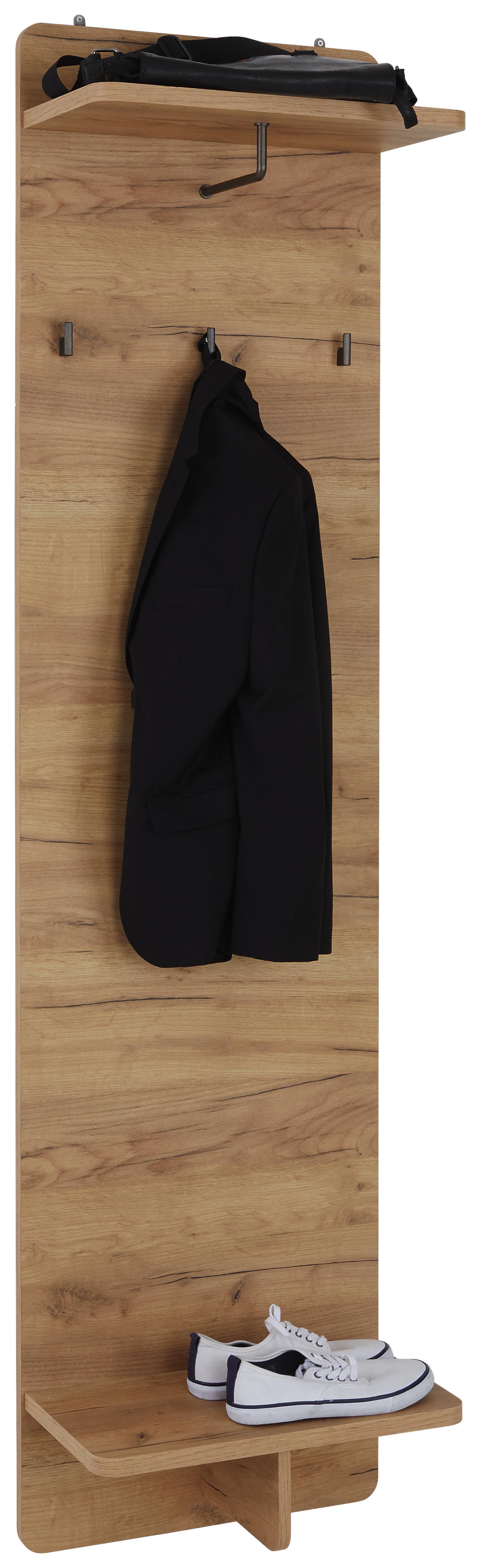 Garderobenpaneel Fontana - Eichefarben, MODERN, Holzwerkstoff (50/196/27cm)