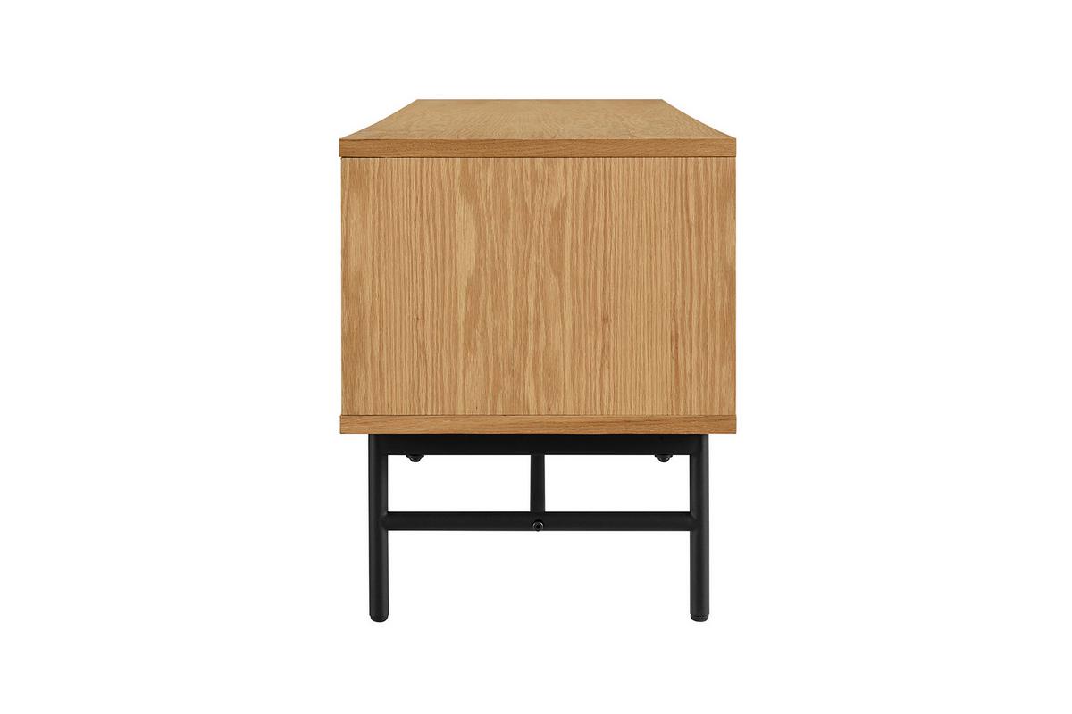 Lowboard Schwarz, Eiche Dekor B: 160cm - Eichefarben/Schwarz, Design, Holz/Holzwerkstoff (160/50/40cm) - Livetastic