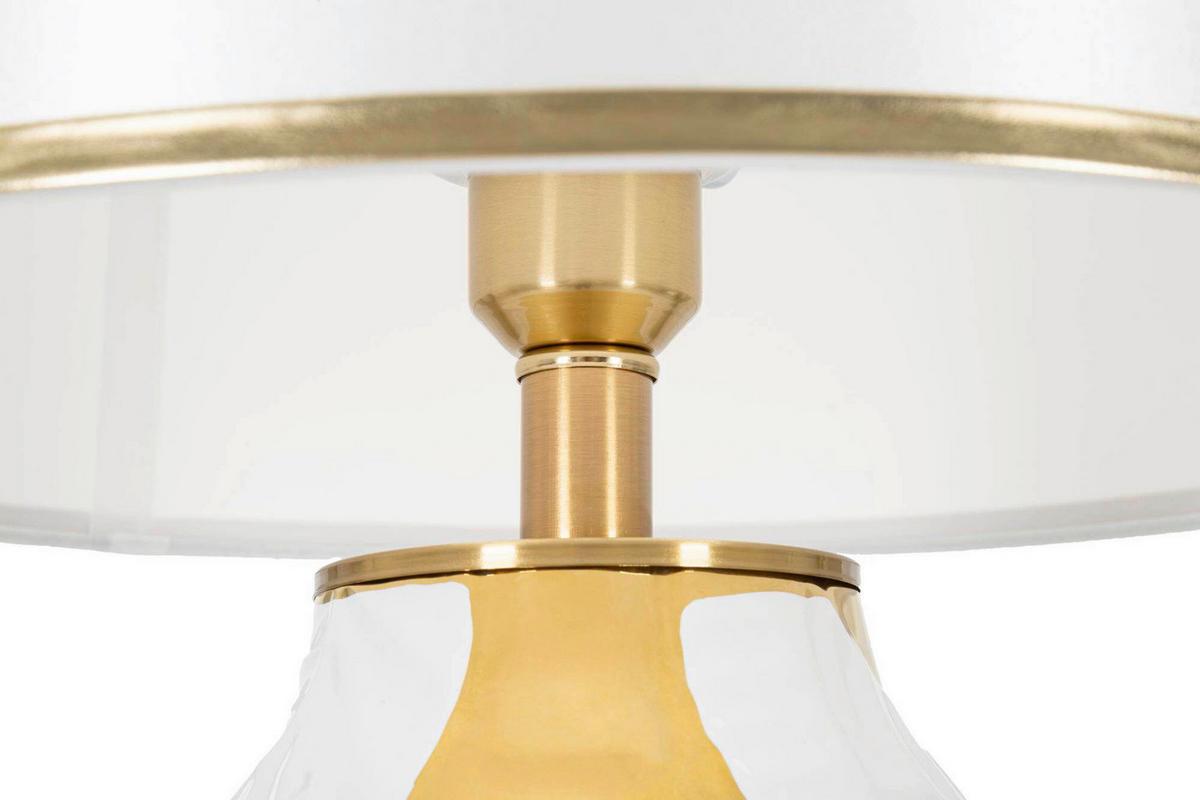 Tischleuchte Ceramic Weiß/Goldfarben B:40cm - Goldfarben/Weiß, Basics, Keramik/Textil (40/70/40cm)