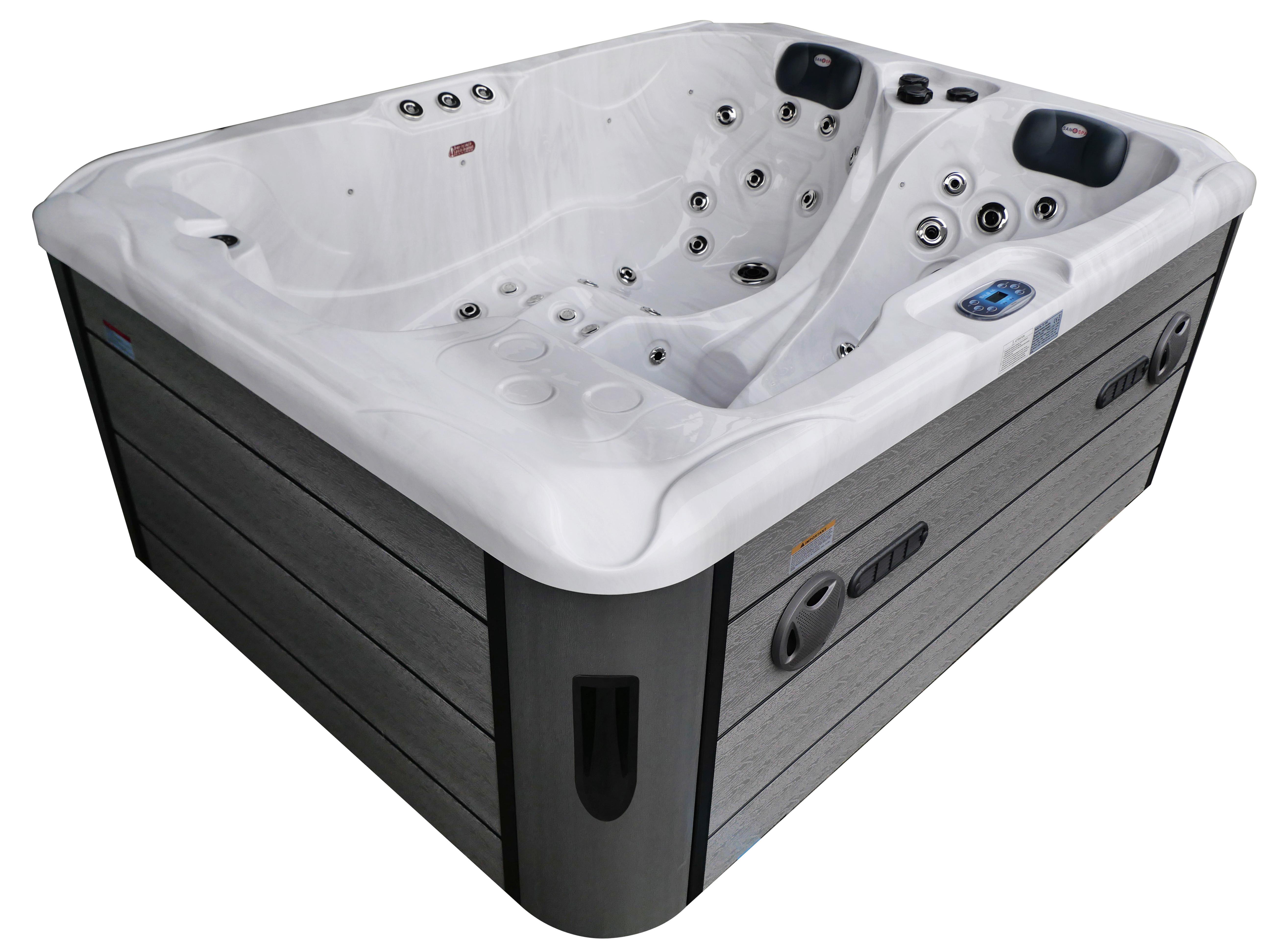 Whirlpool Capri Grauweiß B: 210 cm - Grauweiß, KONVENTIONELL, Kunststoff (210/160/90cm) - Sanotechnik