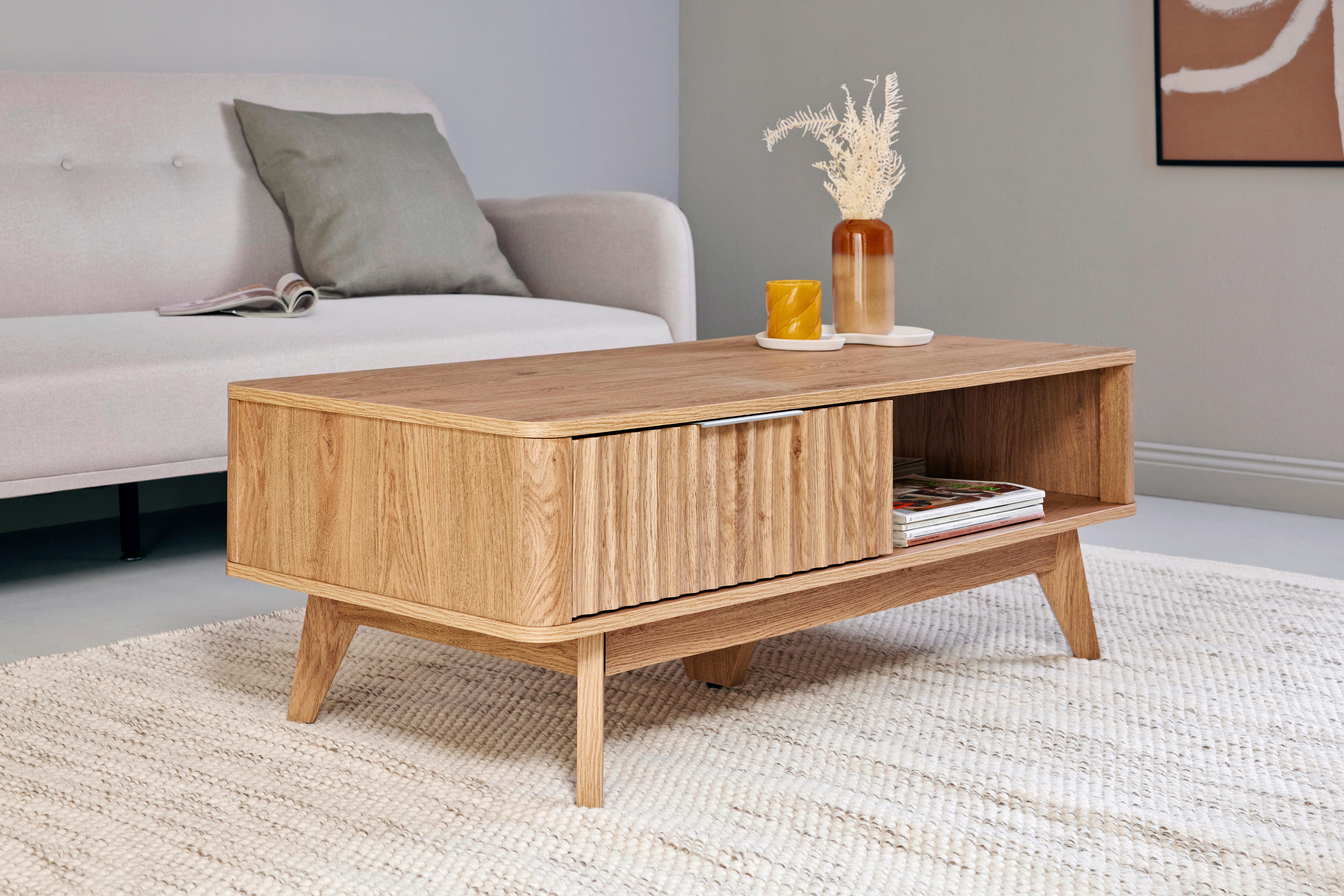 Couchtisch Wave Coffee Sk - Eichefarben, MODERN, Holzwerkstoff (110/55/44cm) - Livetastic